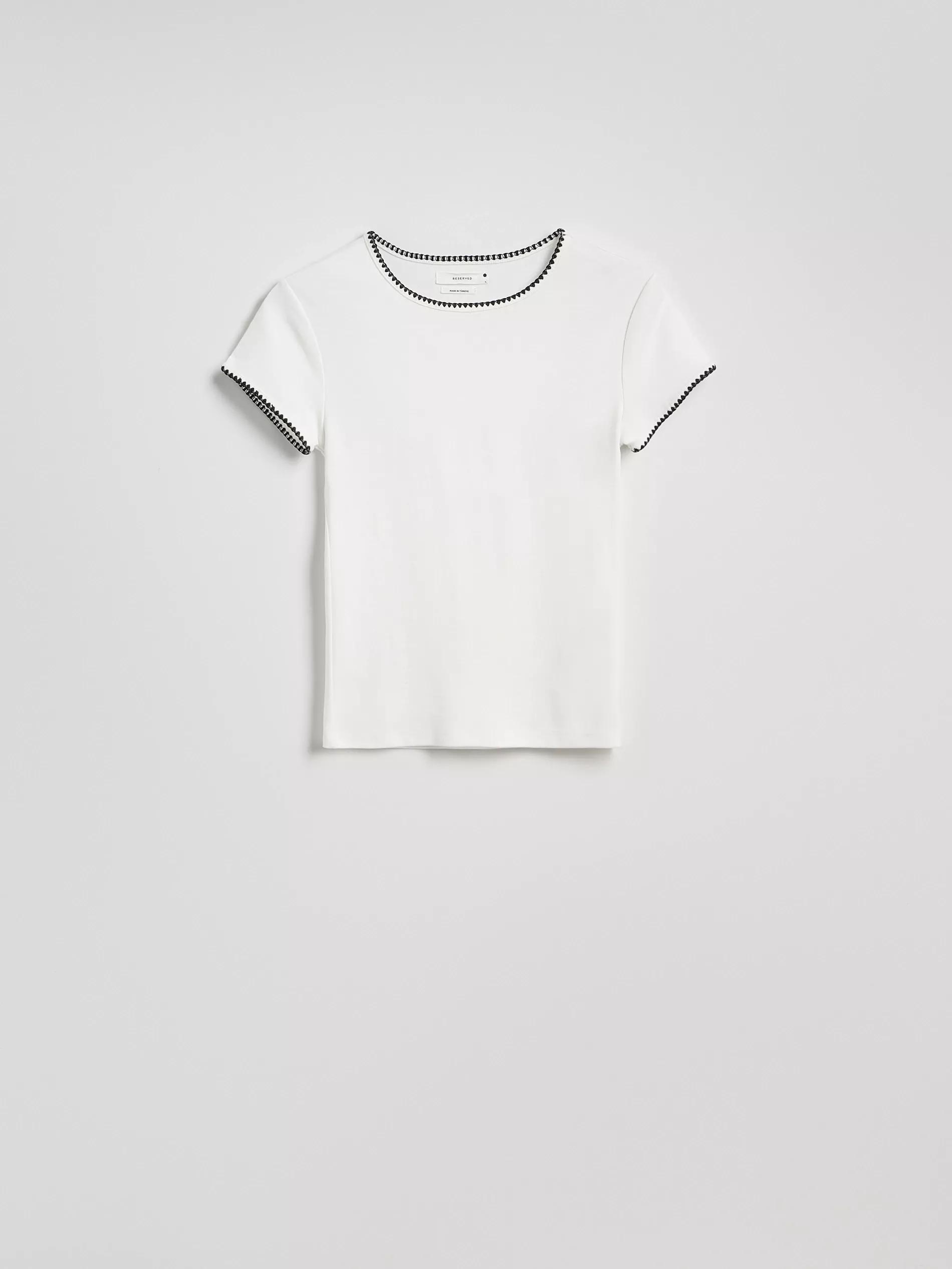 White Modal Blend T-Shirt, , medium