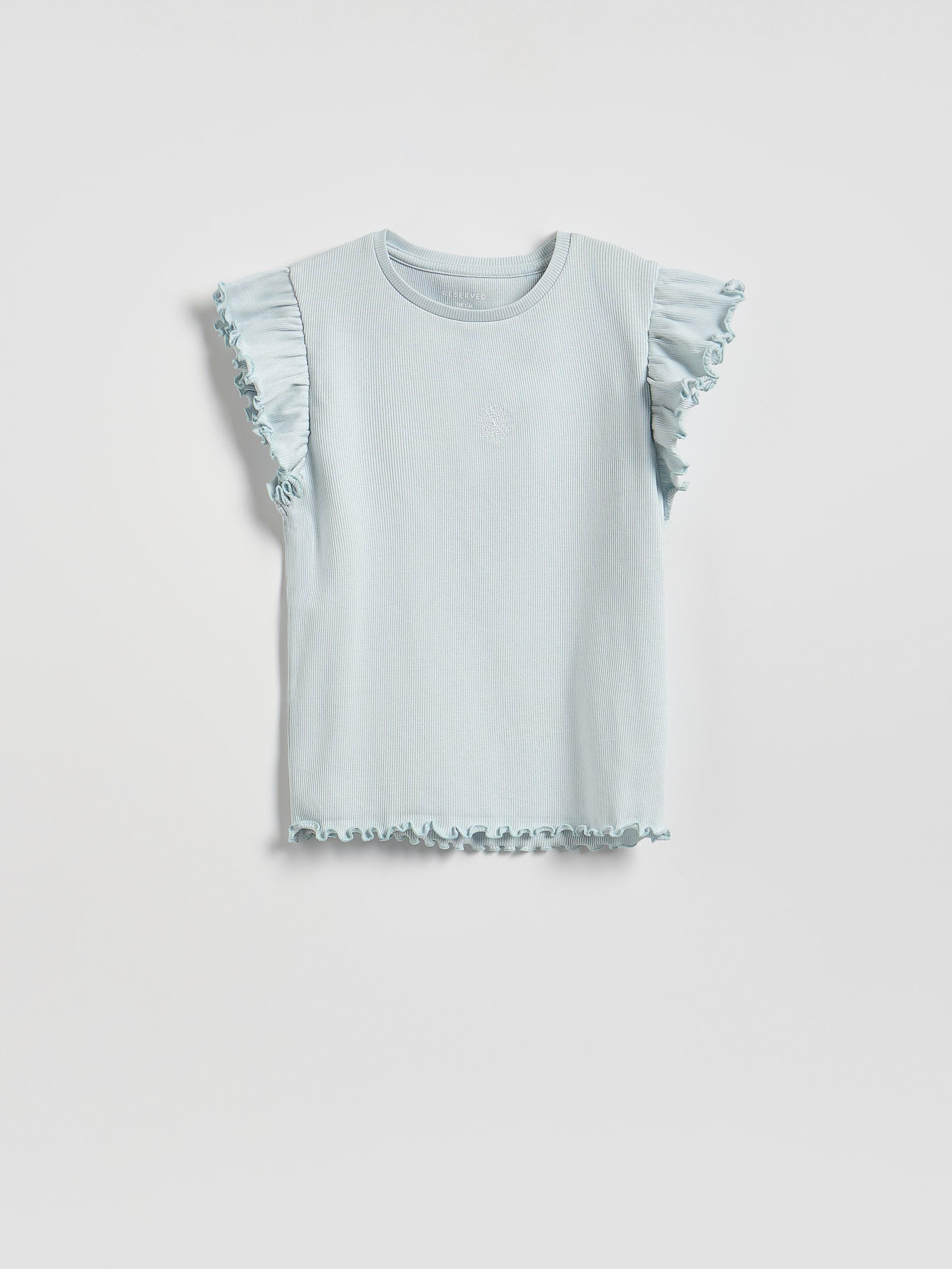Blue Top With Frills, Blue, large image number 2
