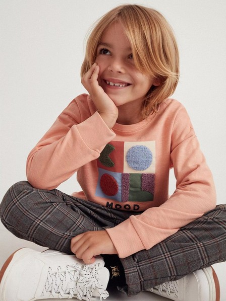 Reserved - Peach Long Sleeve Sweater With Applique, Kids Boy