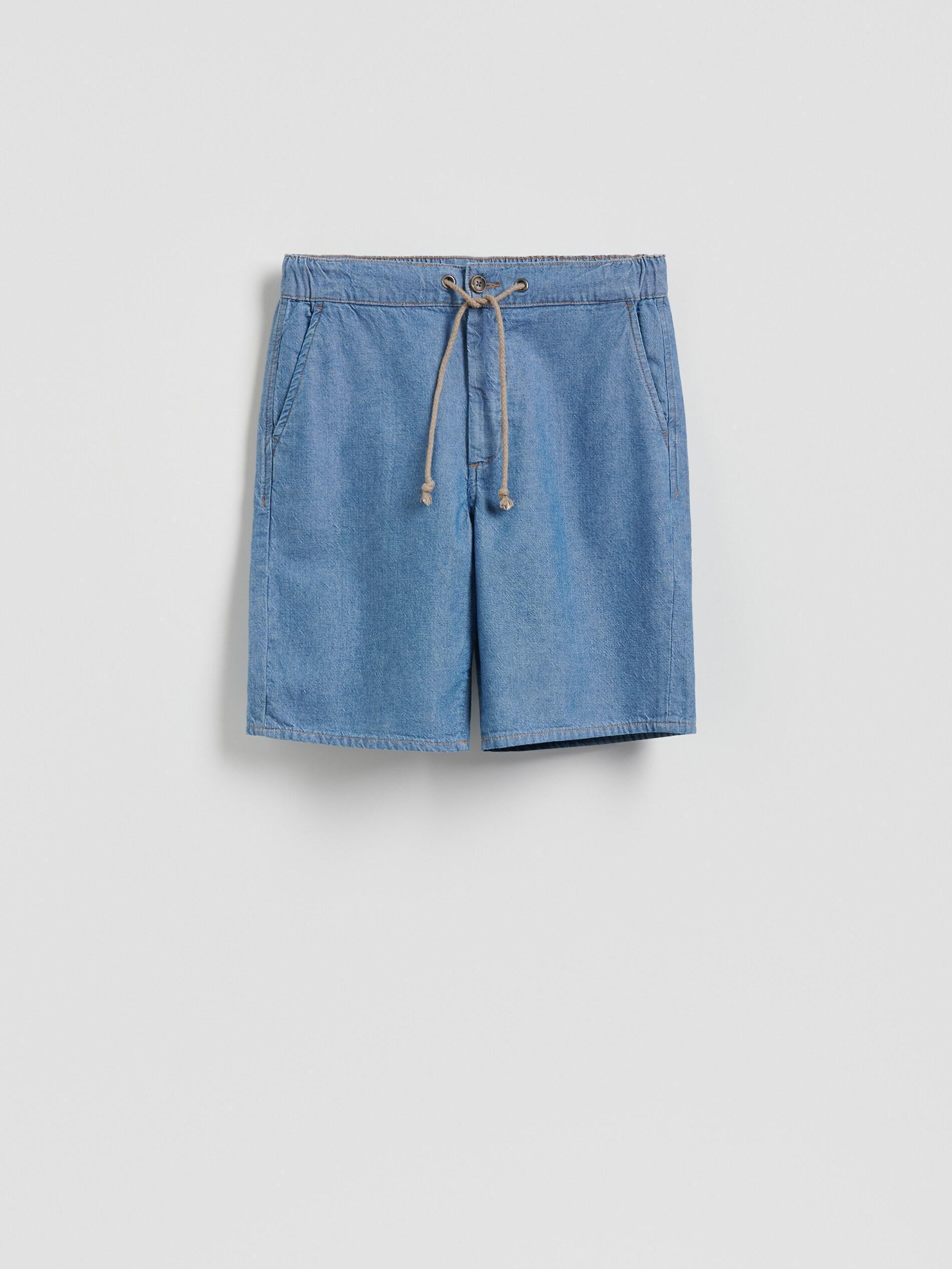 BLUE Straight denim shorts, Blue, medium