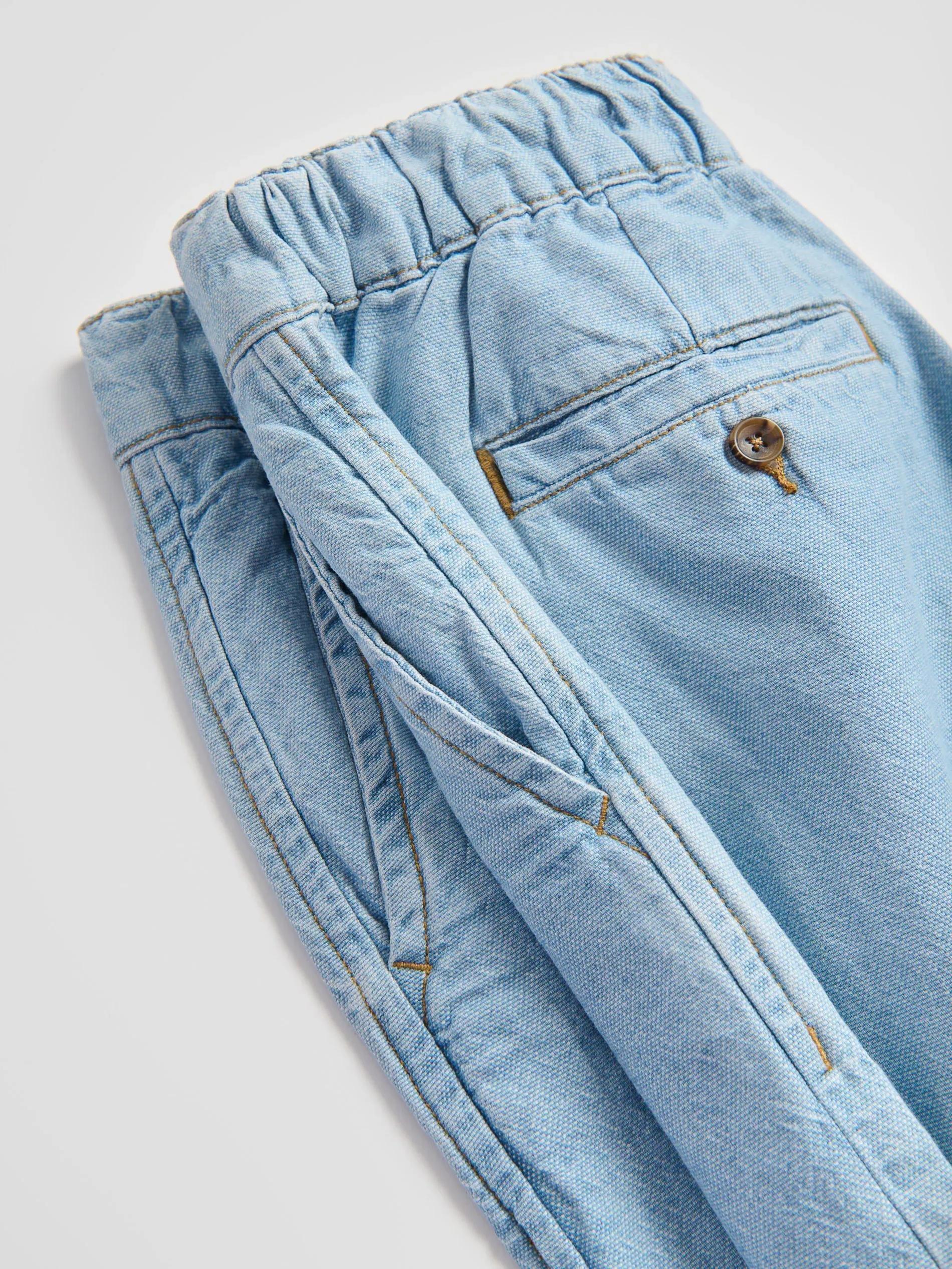 BLUE Straight denim shorts, Blue, medium