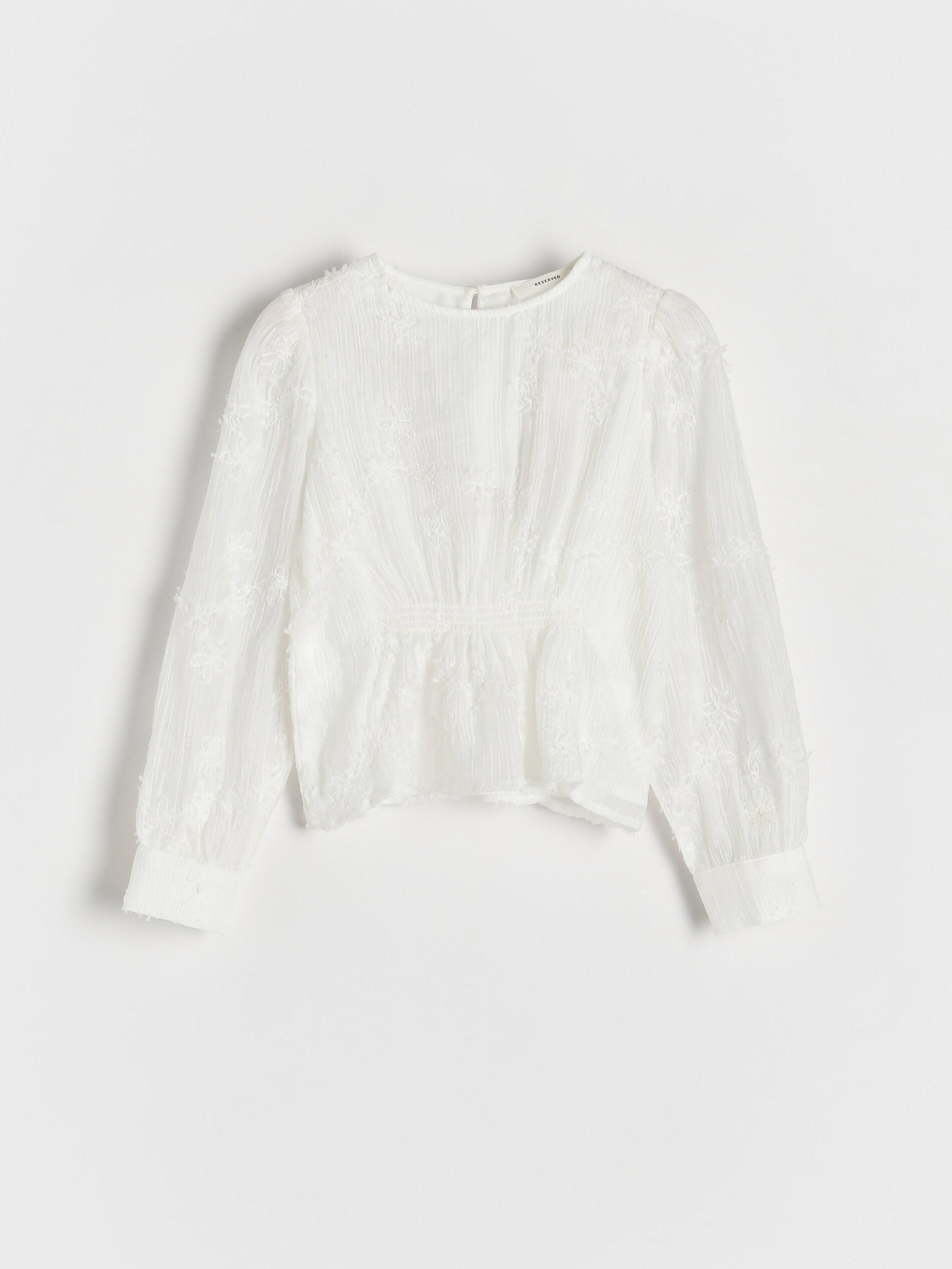 Cream Embroidered Blouse, Ivory, medium