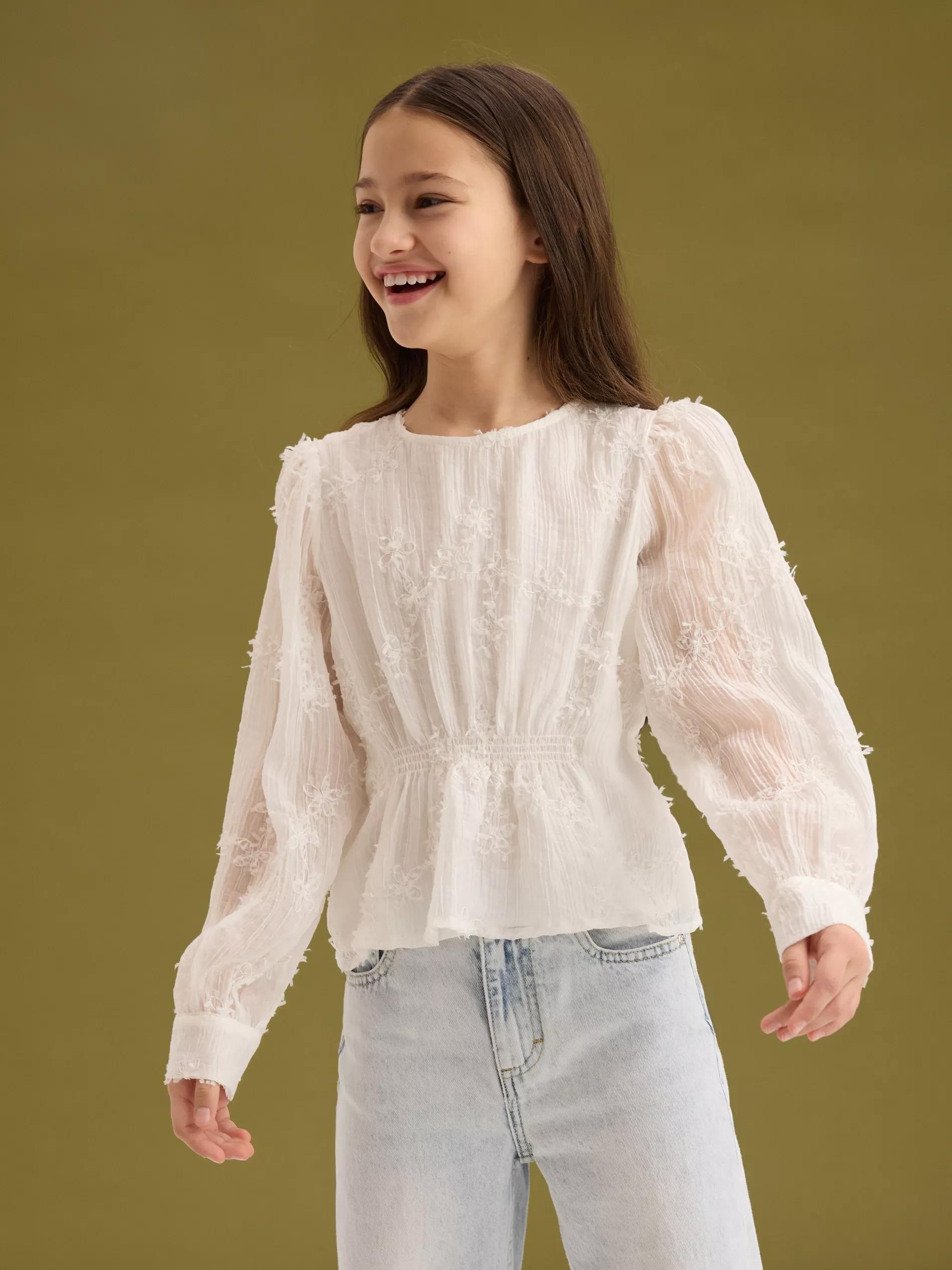 Cream Embroidered Blouse, , large image number 2