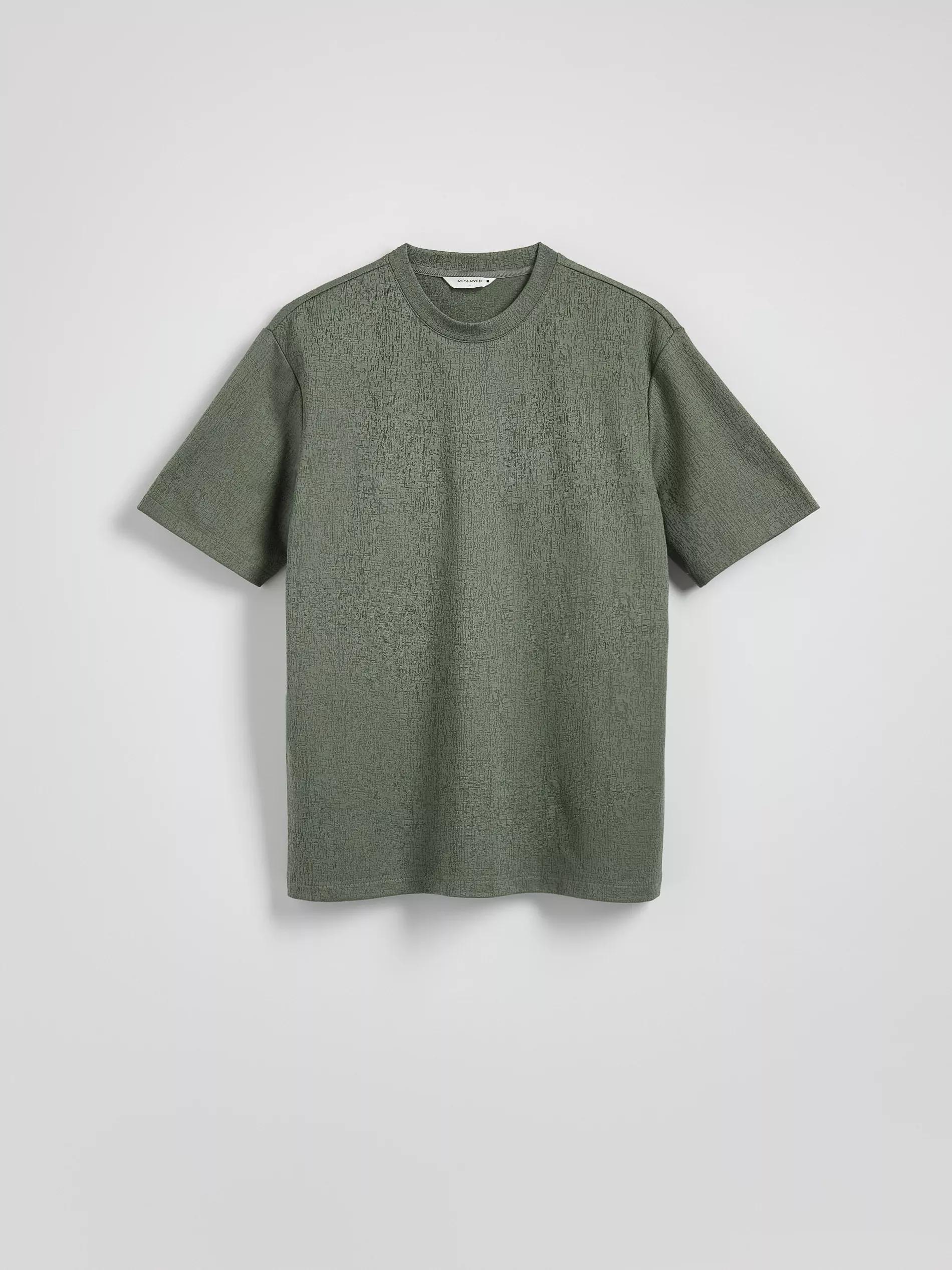 Green Comfort Fit Structural Fabric T-Shirt, Green, large image number 5