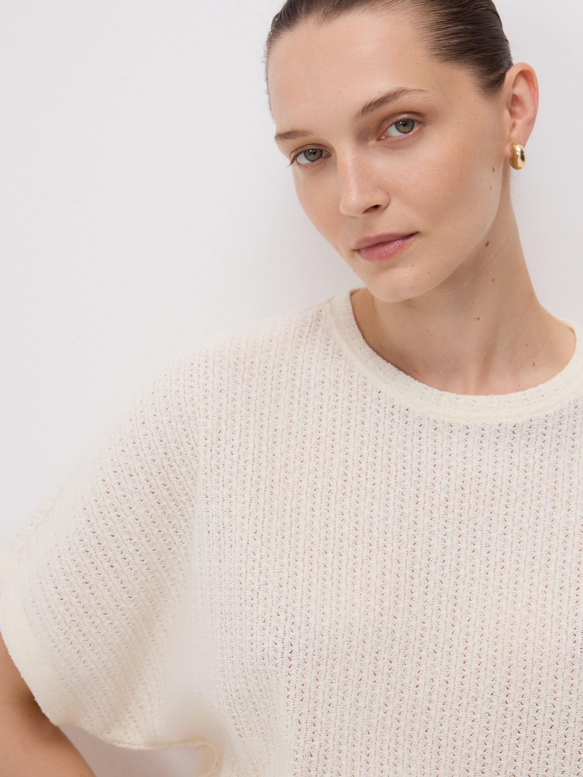 CREAM LADIES` BLOUSE, Ivory, large image number 4