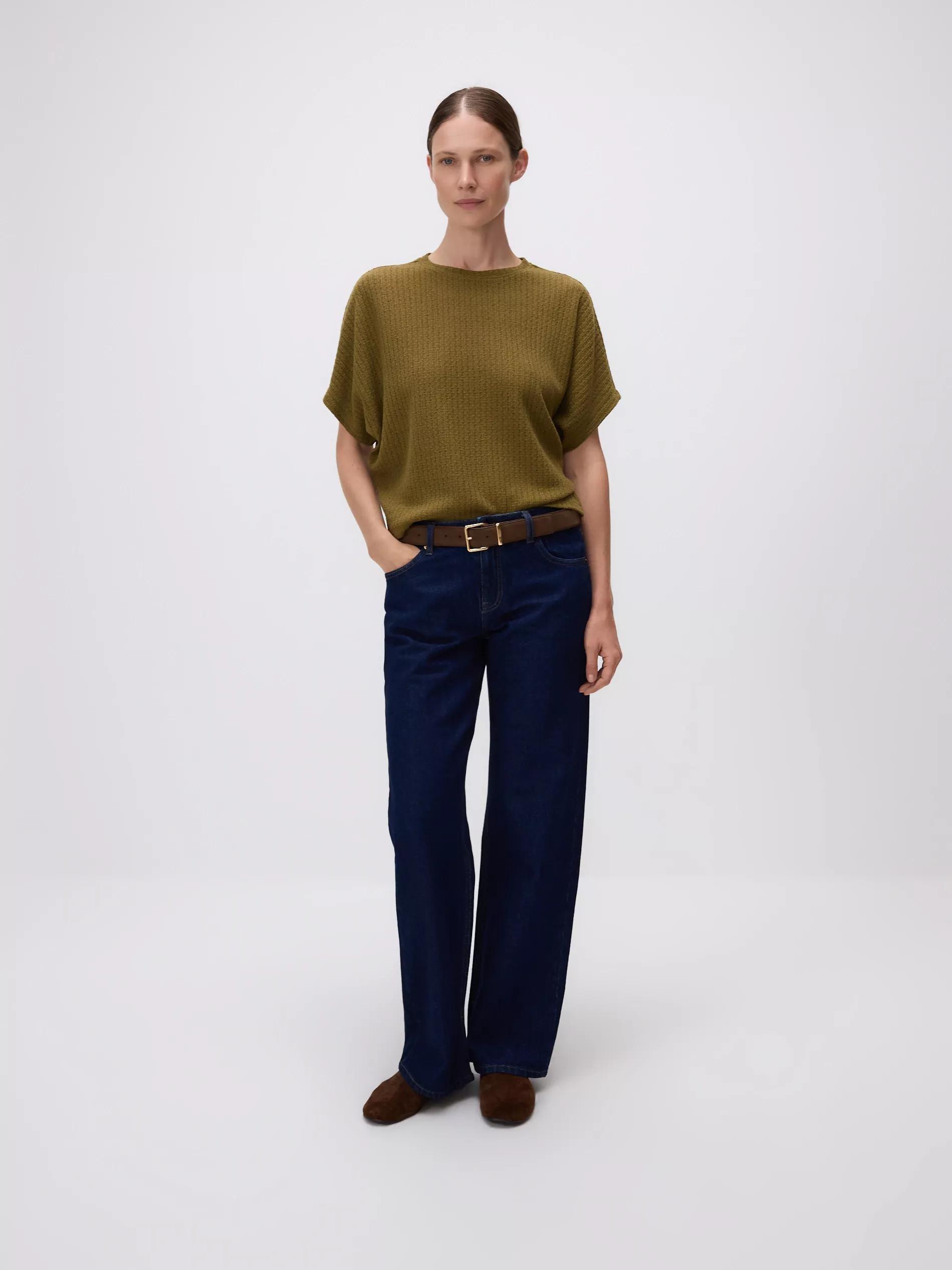 BROWNISH GREEN LADIES` BLOUSE, Khaki, medium