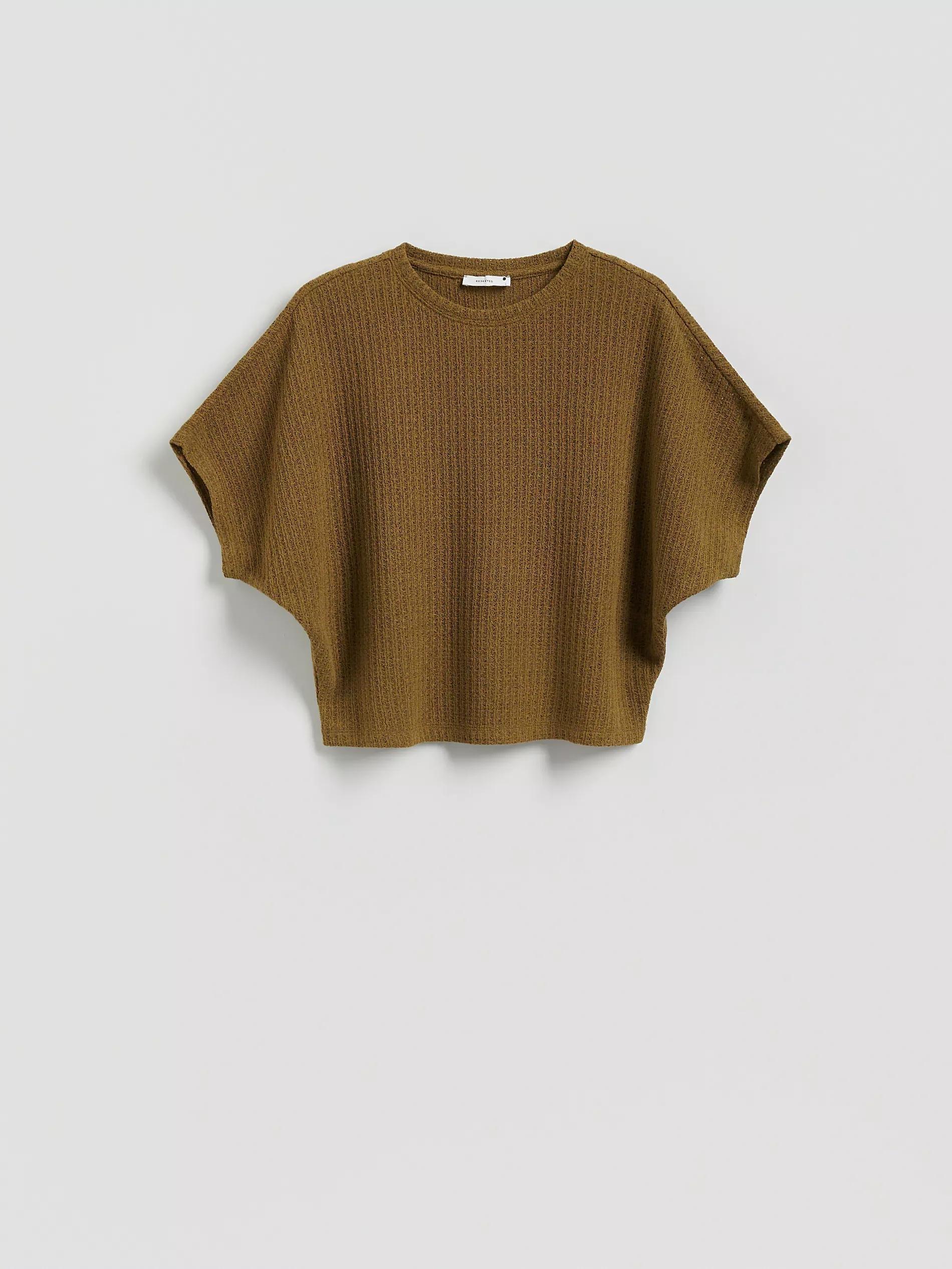 BROWNISH GREEN LADIES` BLOUSE, Khaki, large image number 5