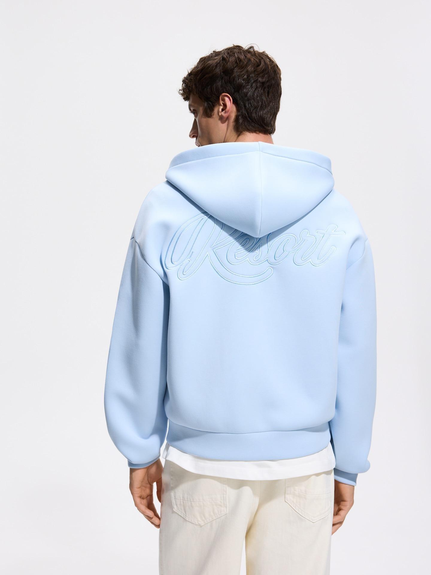 Blue Sweatshirt With Back Embroidery, Blue, medium