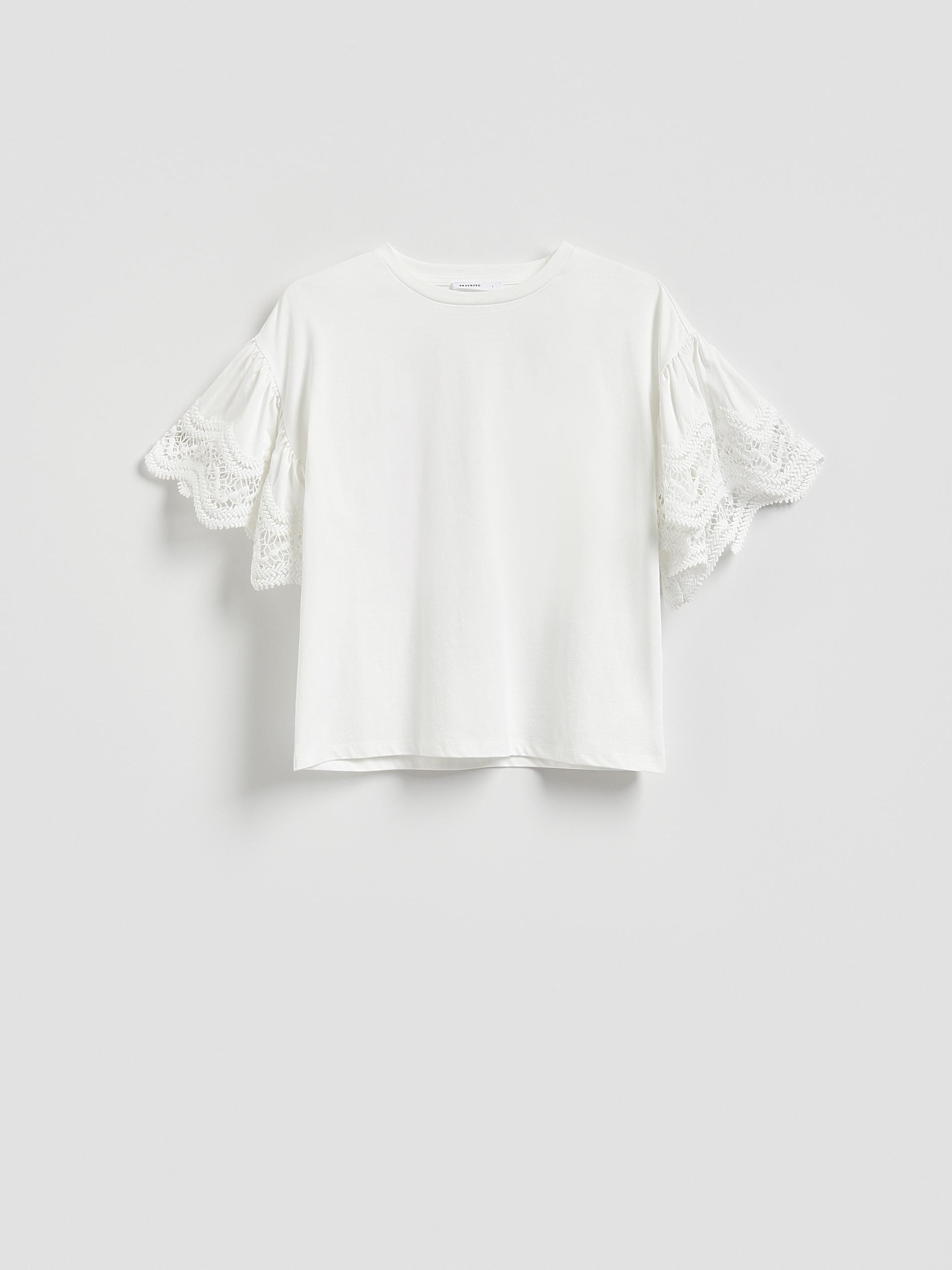 White Blouse With Decorative Sleeves, White, large image number 4