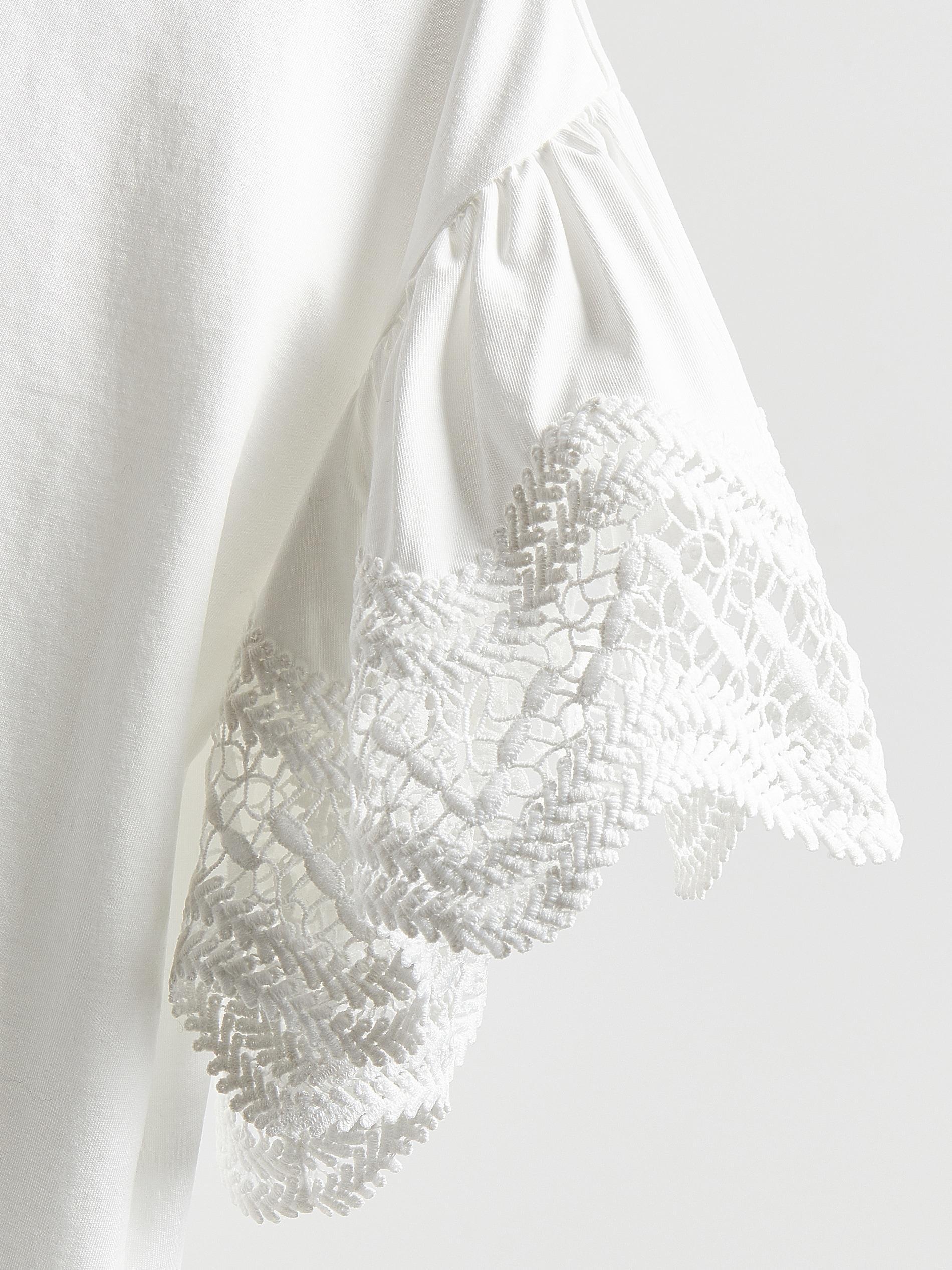 White Blouse With Decorative Sleeves, White, large image number 5