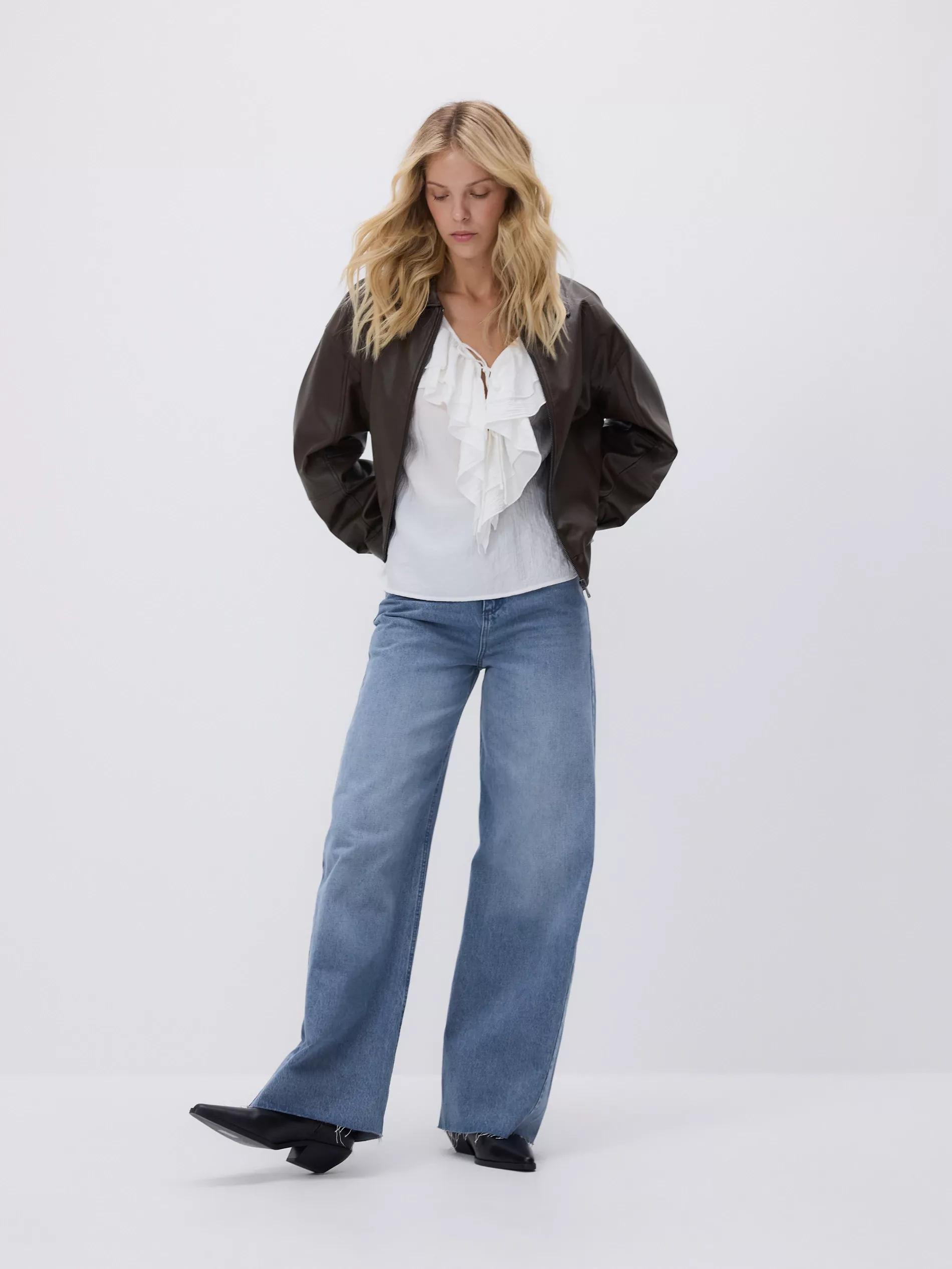 WHITE Ruffle blouse, White, large image number 2