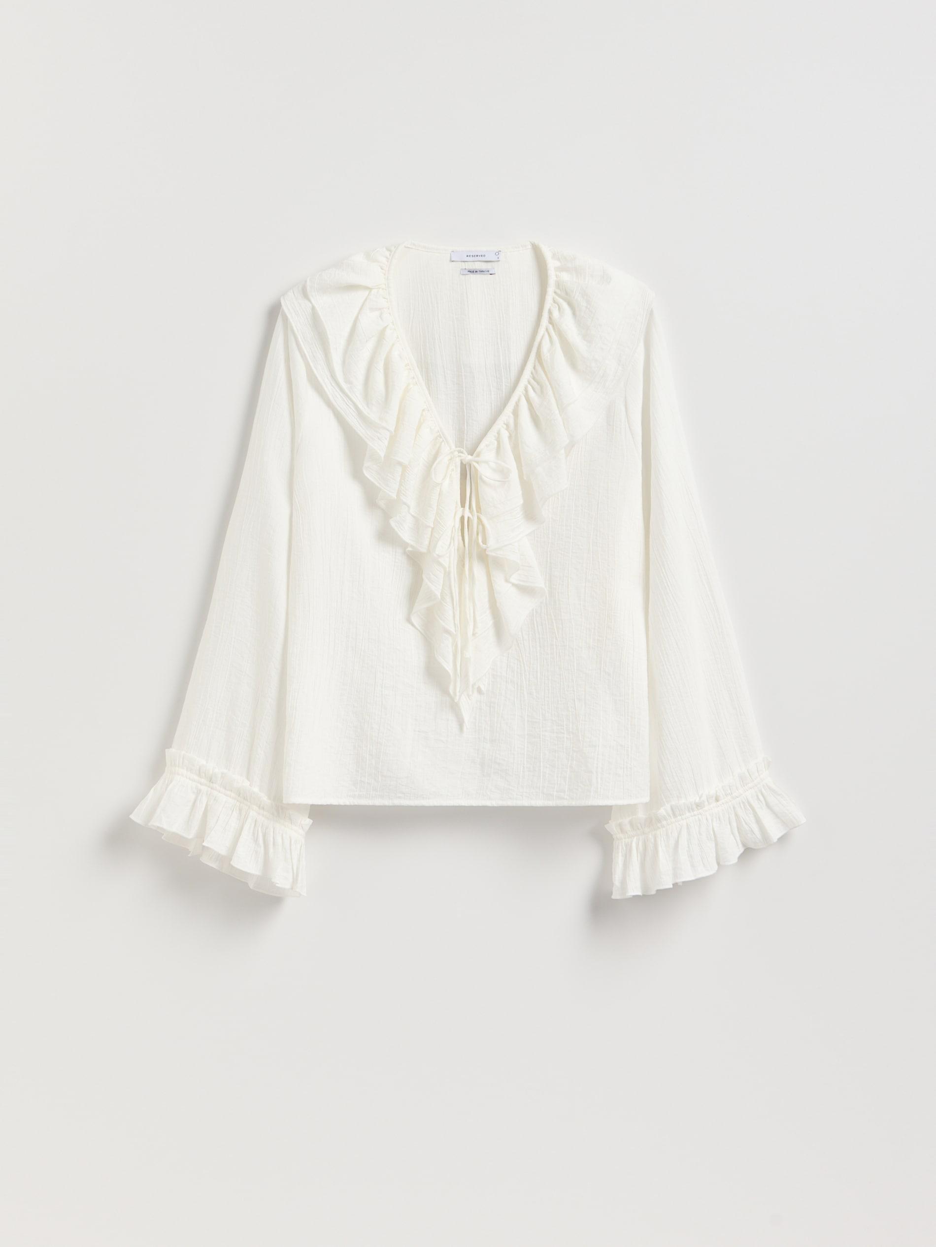WHITE Ruffle blouse, White, large image number 5