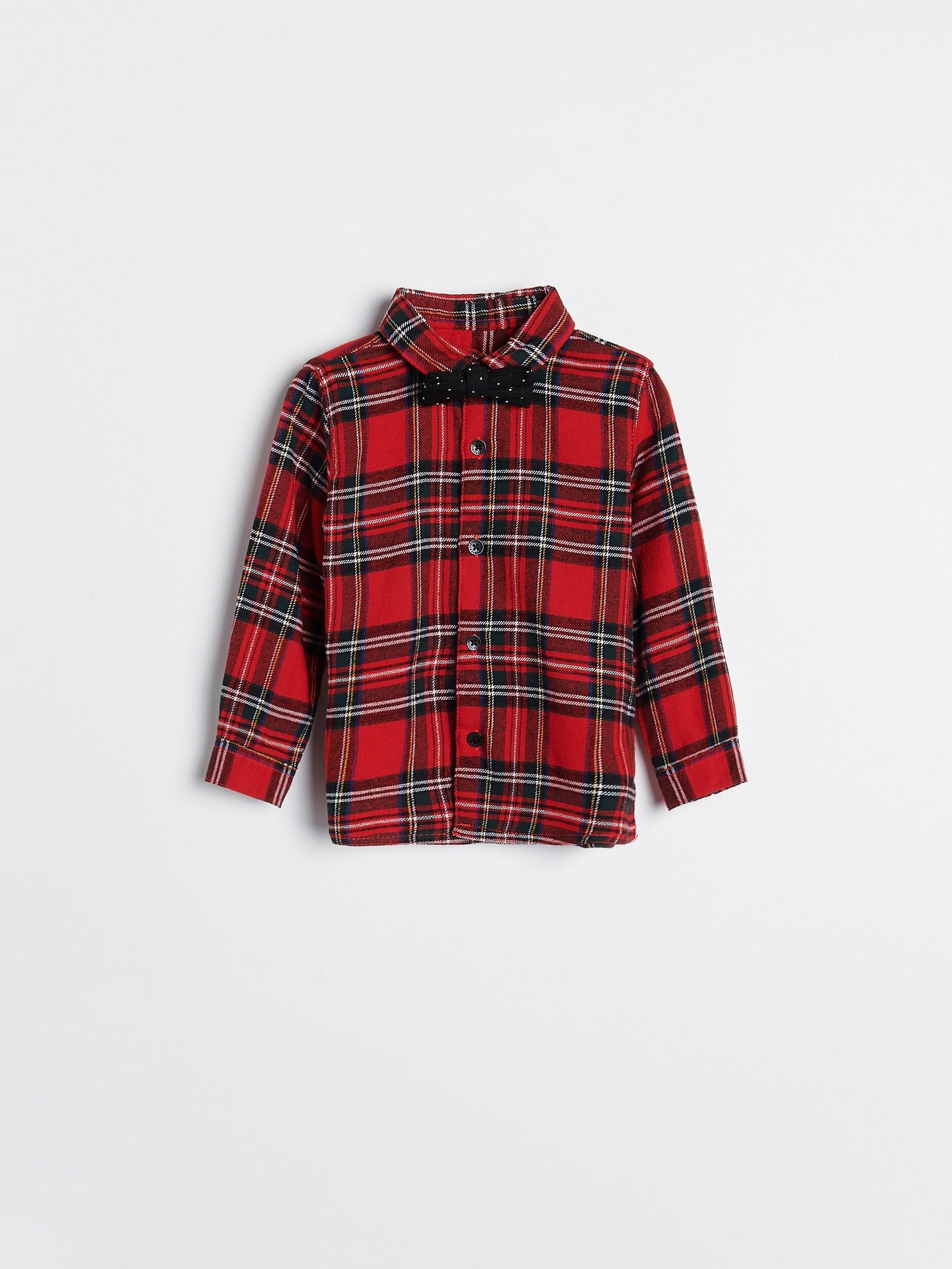 Red Check Shirt With Bow Tie, Kids Boy, , large image number 1
