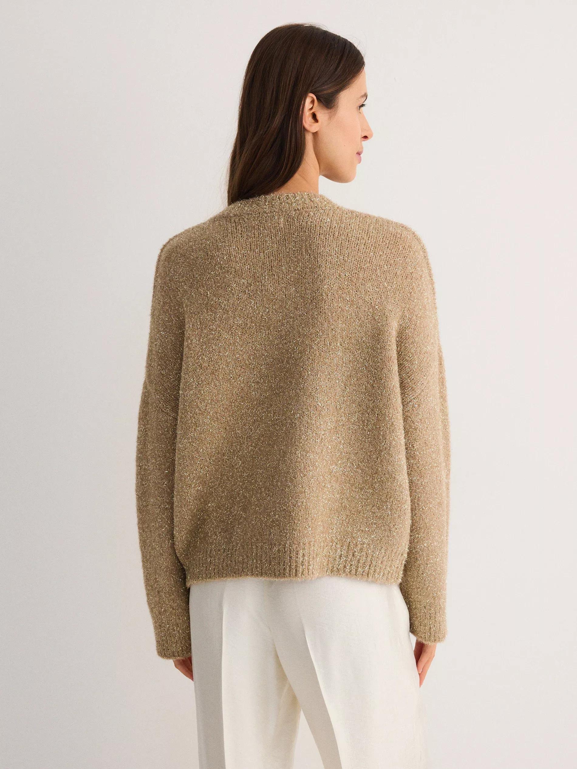 Gold Sweater With Metallic Thread, , large image number 3