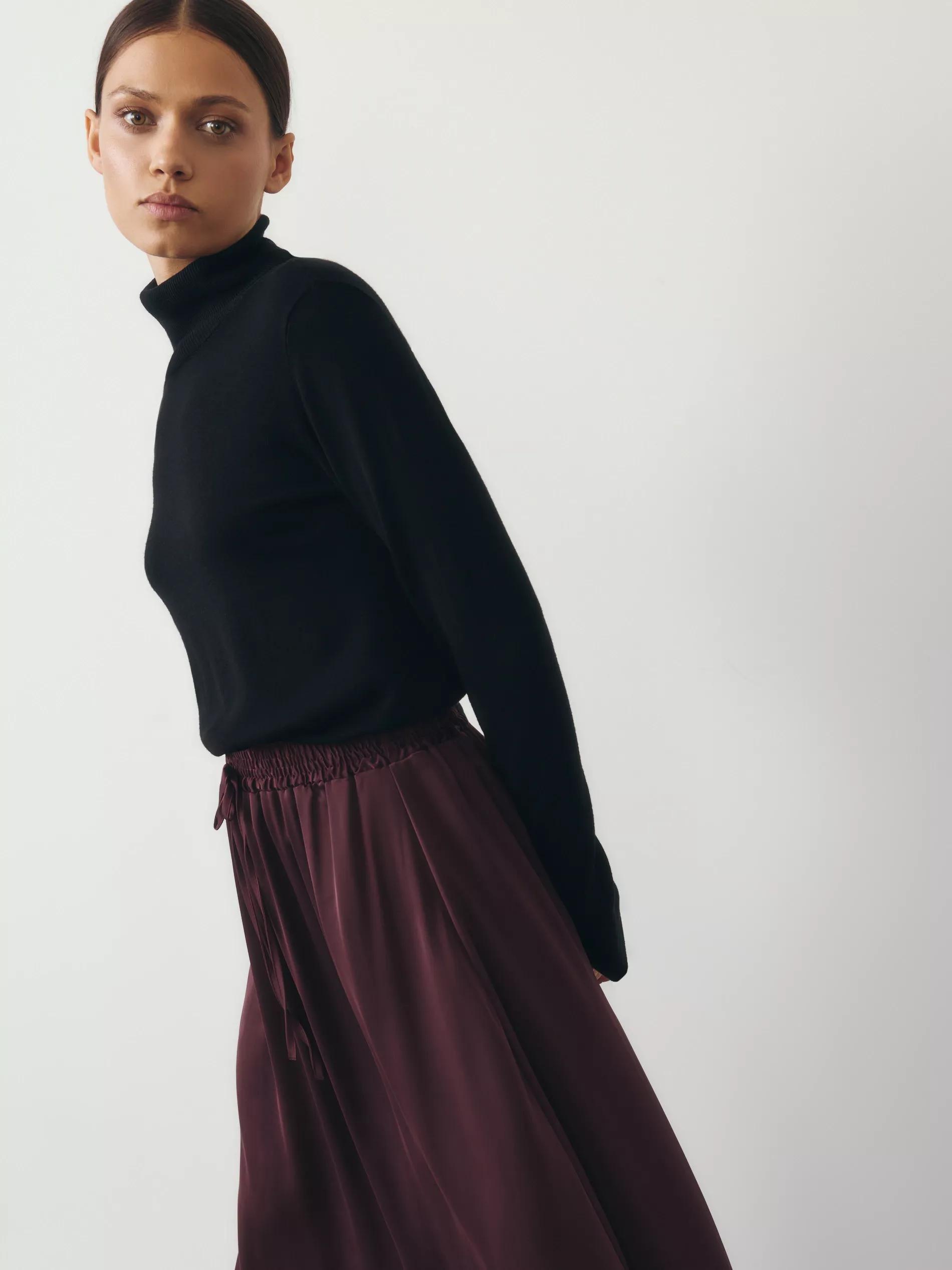 Red Satin Maxi Skirt, , large image number 2