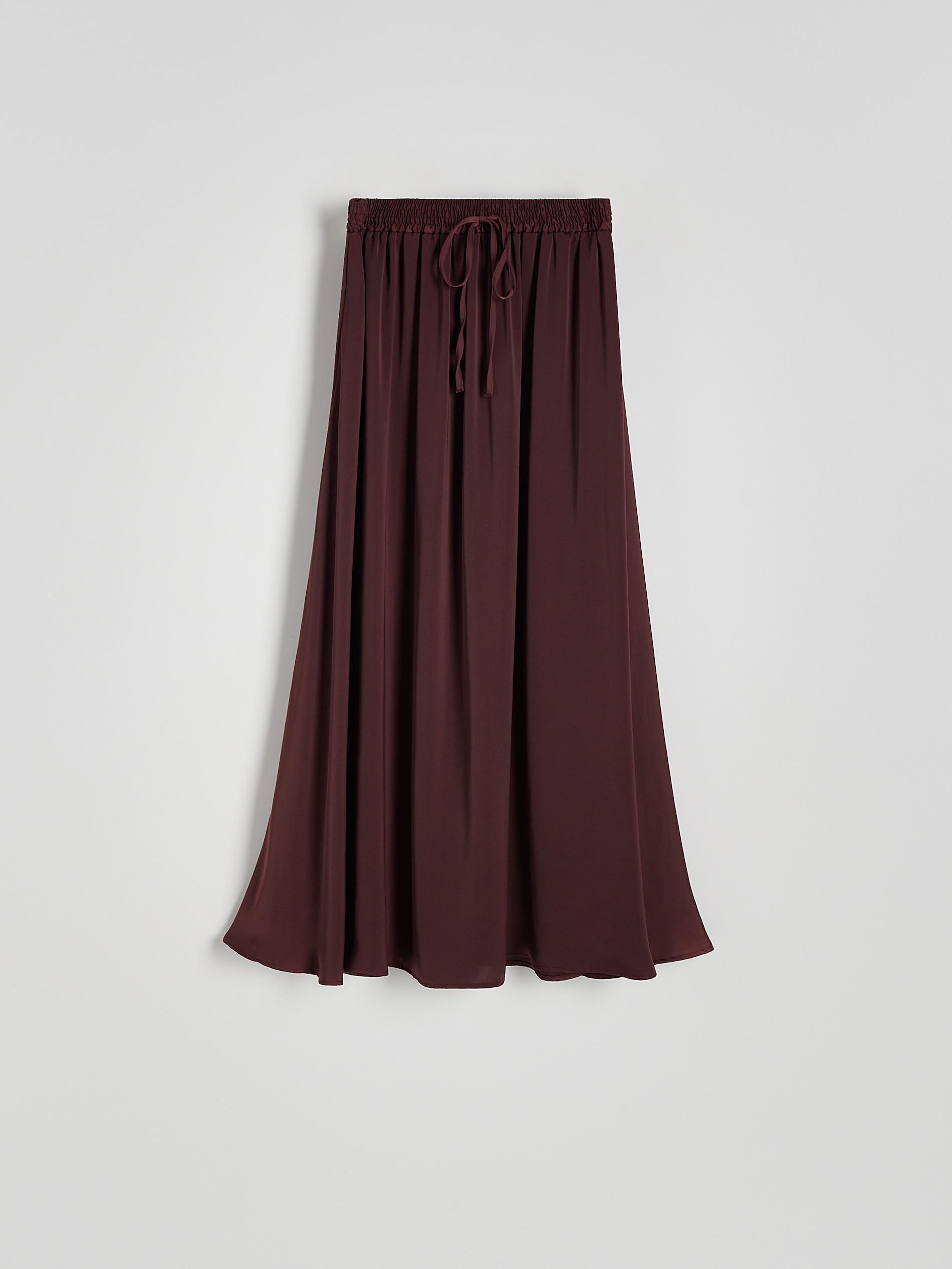 Red Satin Maxi Skirt, , large image number 4