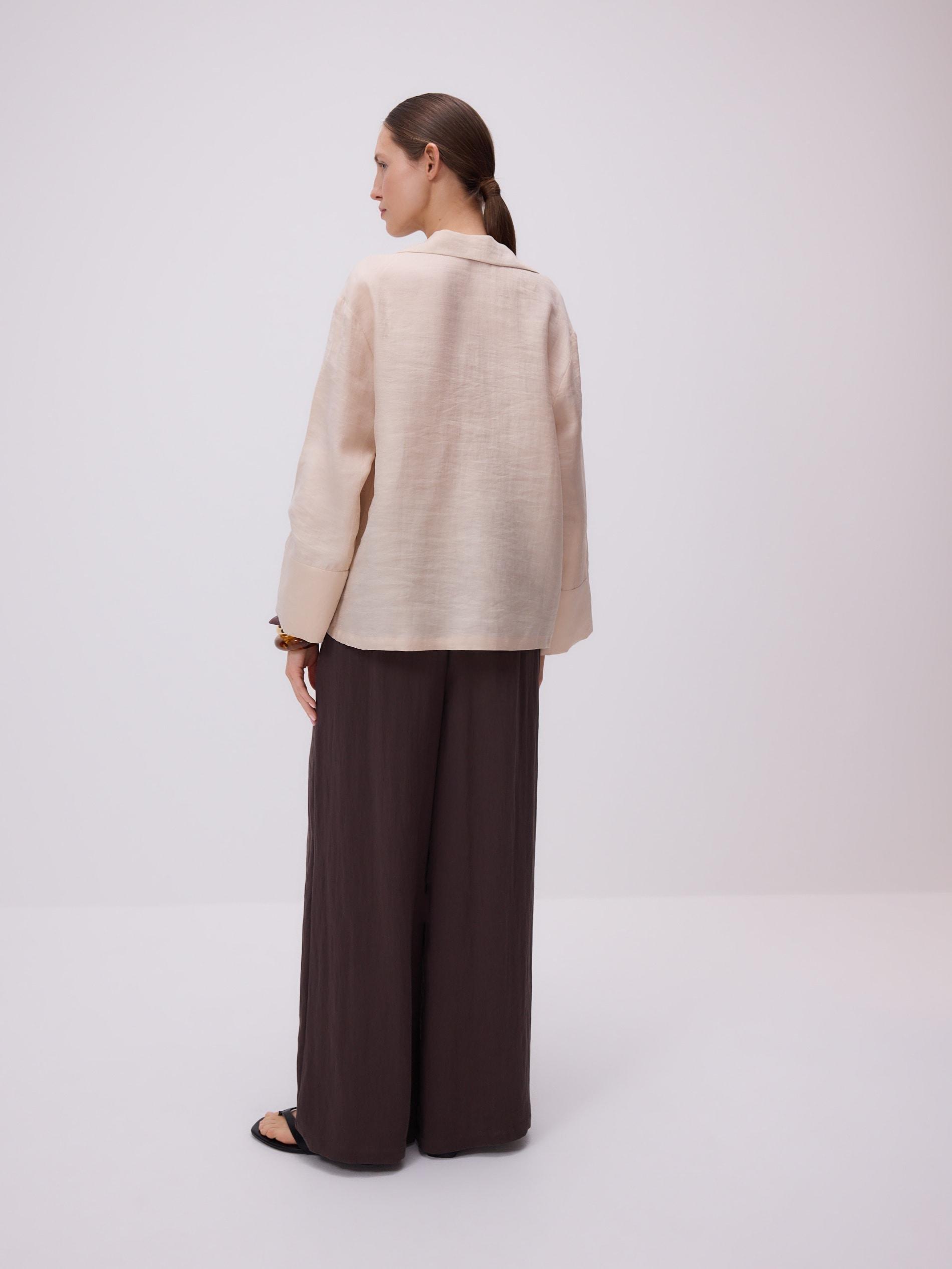 Beige Linen Rich Shirt, , large image number 3