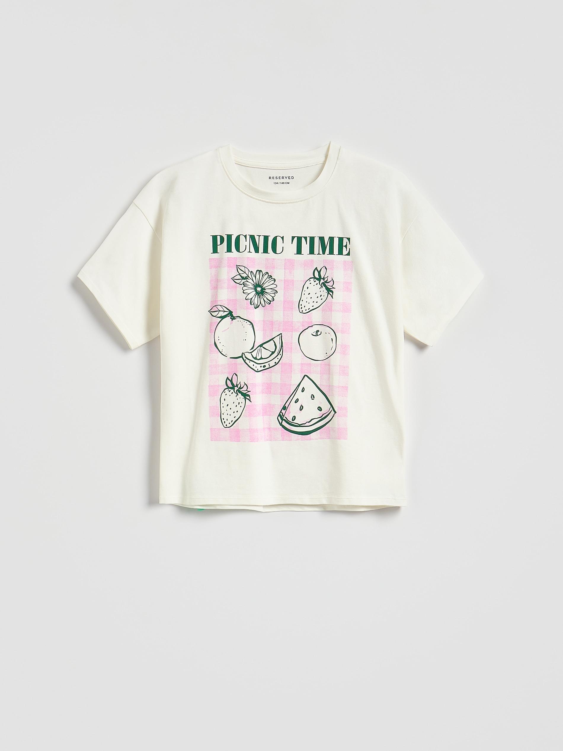 Cream T-Shirt With Print, Ivory, large image number 0