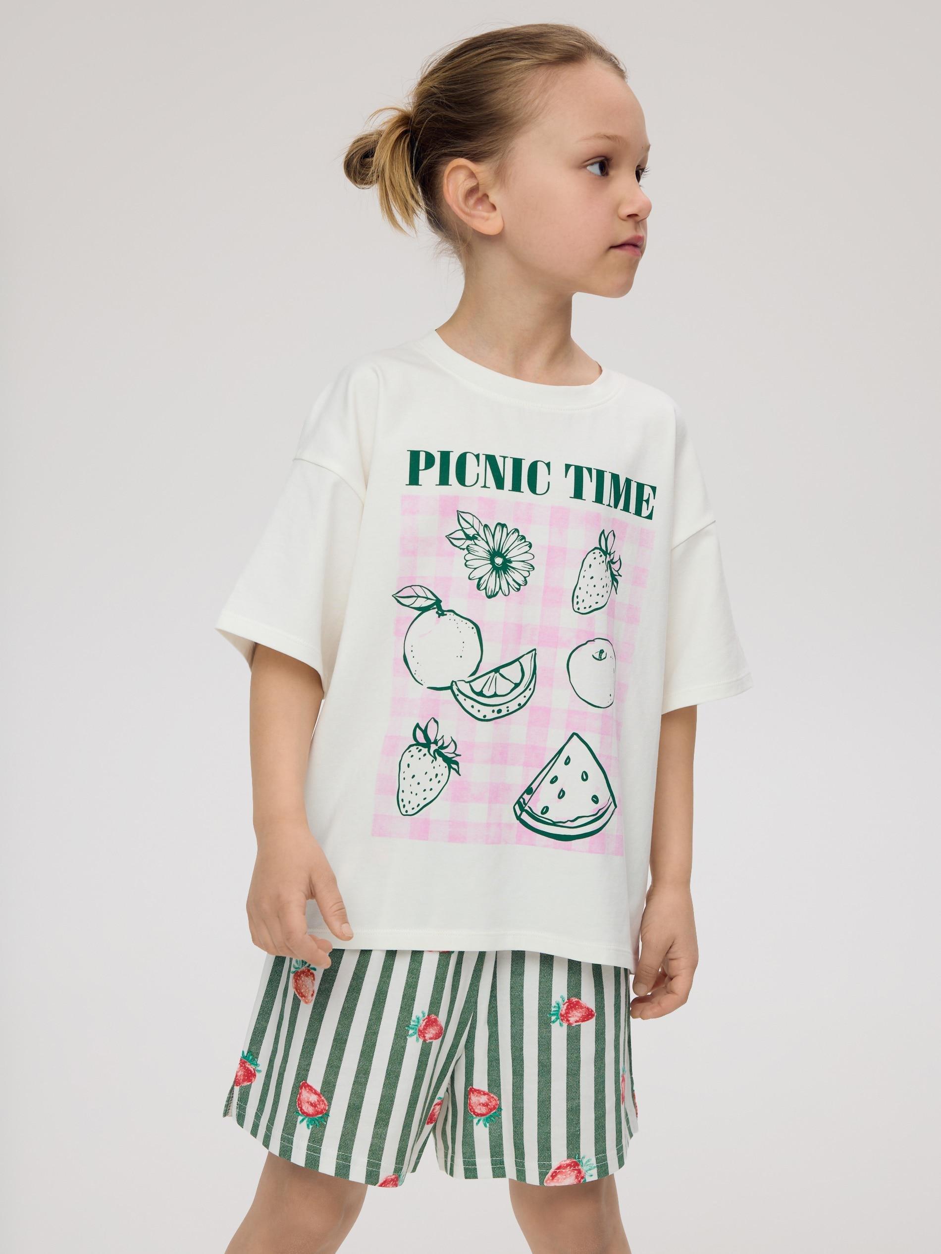 Cream T-Shirt With Print, Ivory, large image number 1