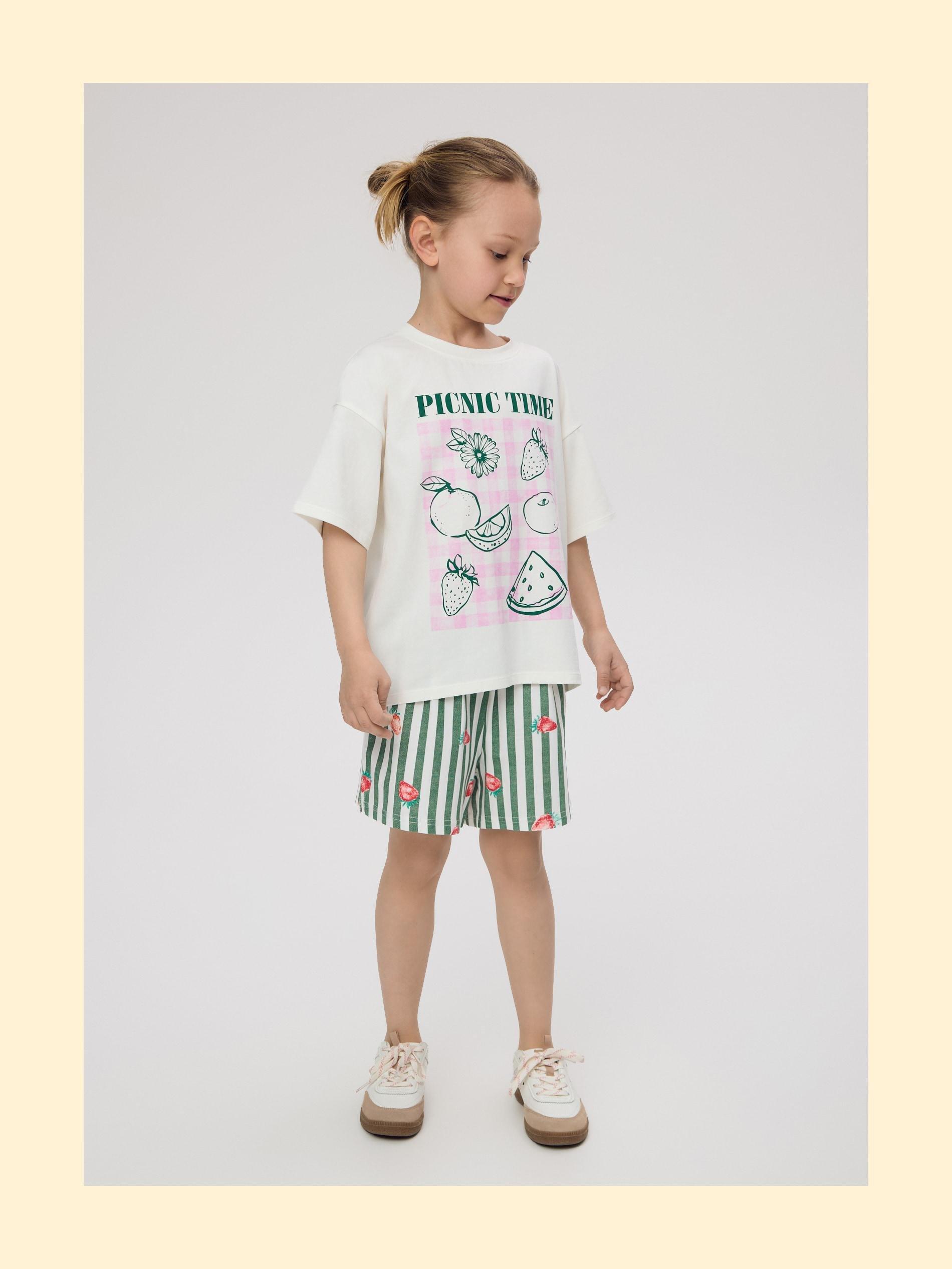 Cream T-Shirt With Print, Ivory, large image number 2