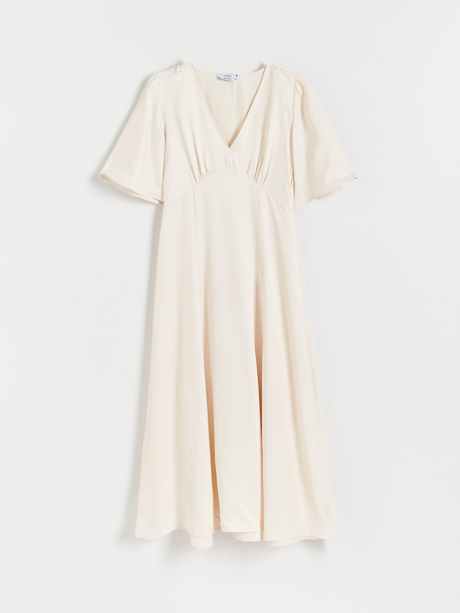 Cream Tencel Lyocell Dress, , large image number 3