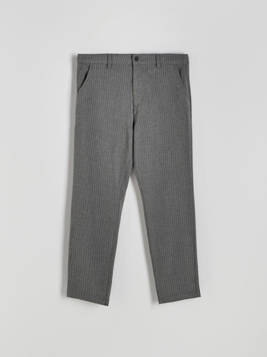Grey Slim-Fit Chinos Made From A Viscose Blend, , large image number 0