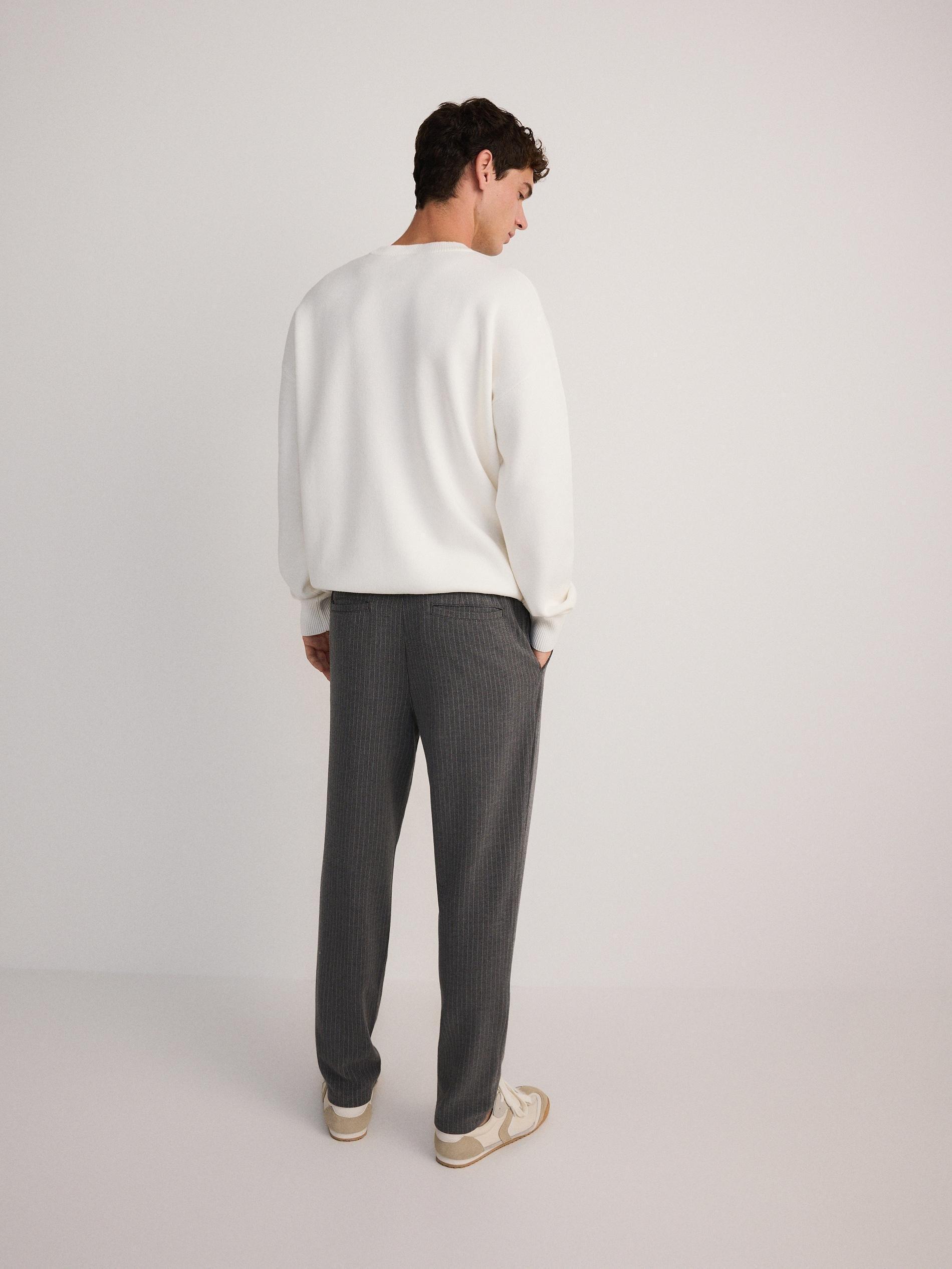 Grey Slim-Fit Chinos Made From A Viscose Blend, , large image number 4