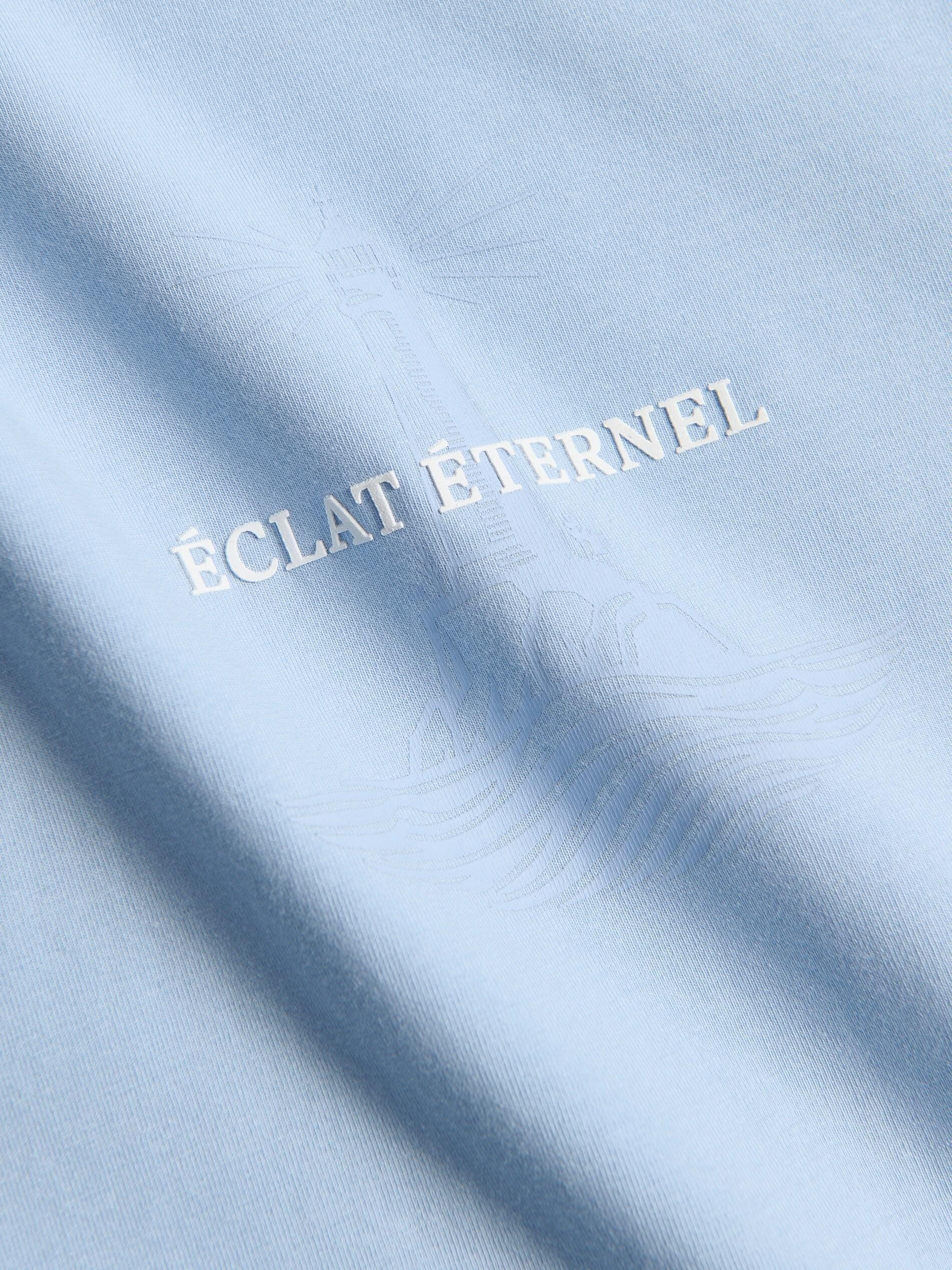 Blue Regular Fit Printed T-Shirt, Blue, medium