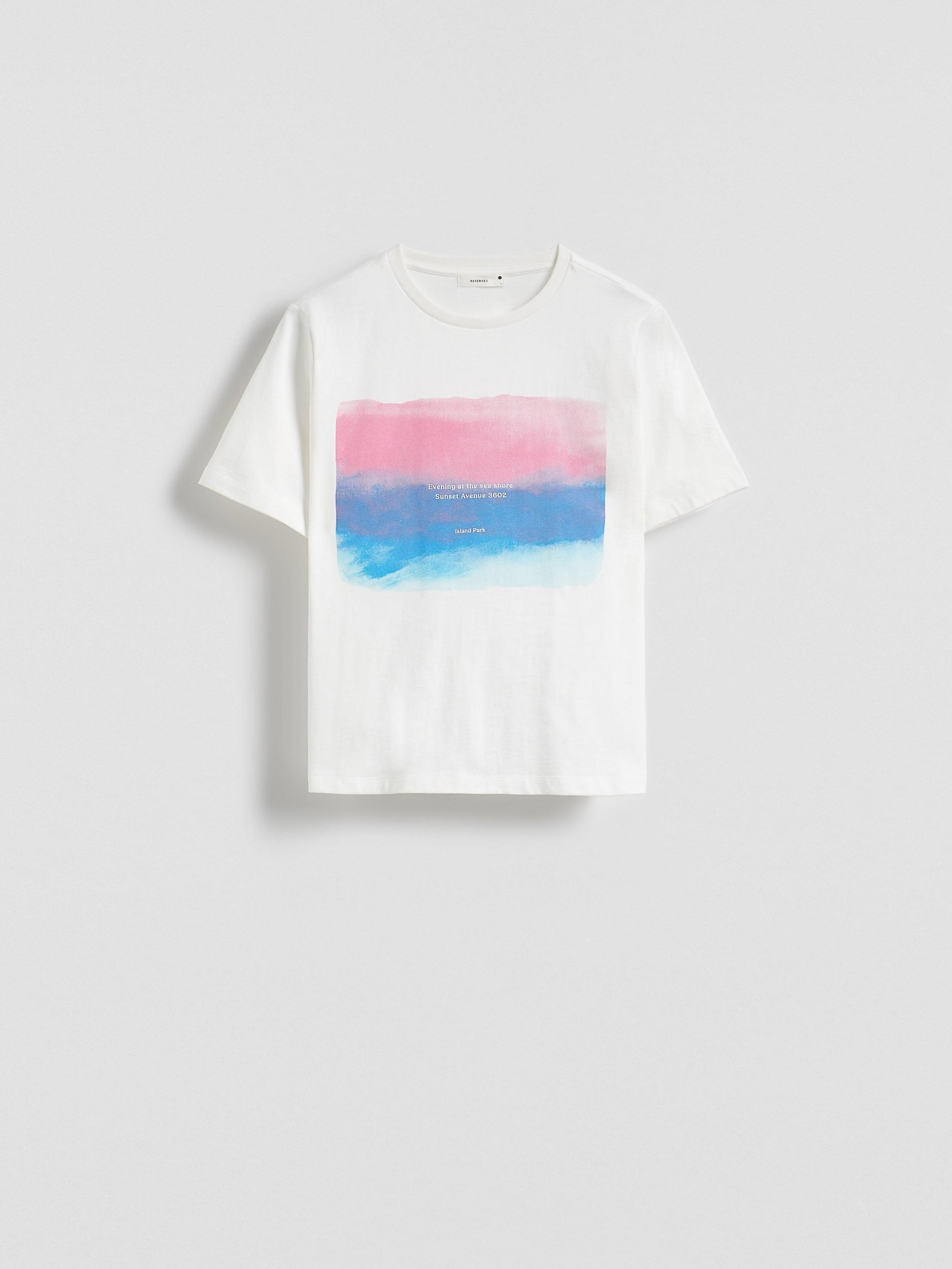 Cream T-Shirt With Print, , large image number 0