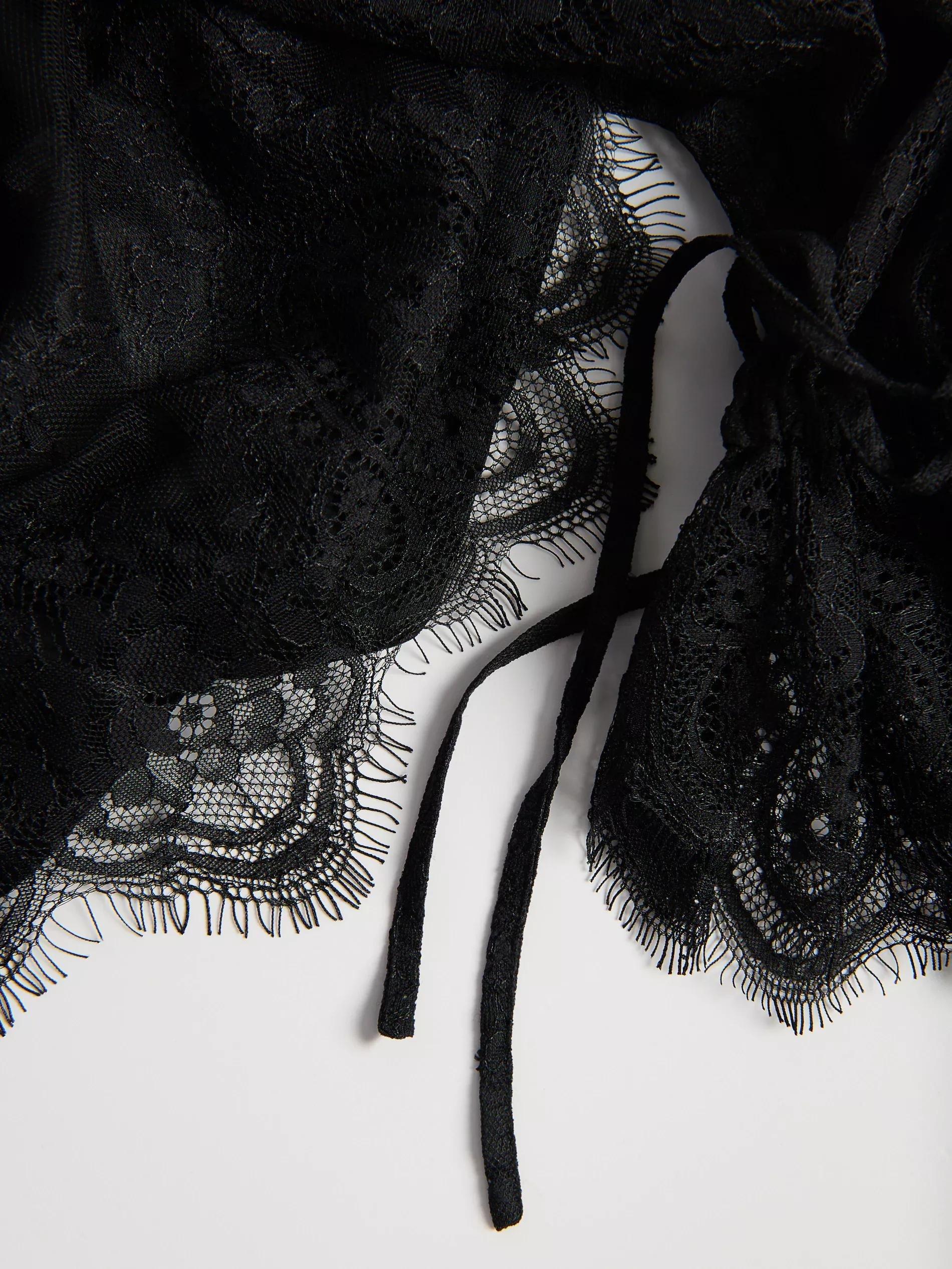 Black Lace Blouse, Black, large image number 1