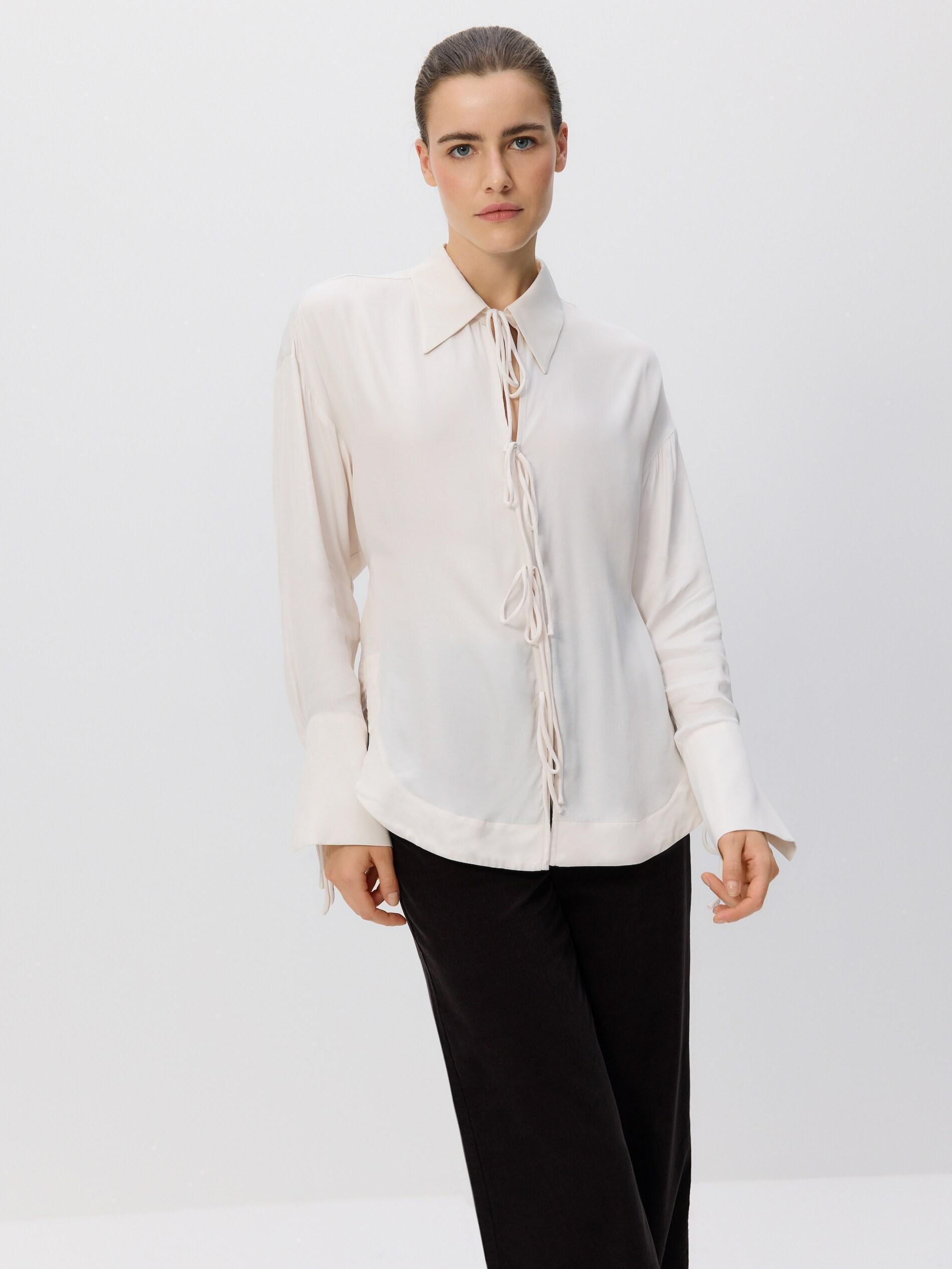 PASTEL PINK Blouse with ties, Pink, medium