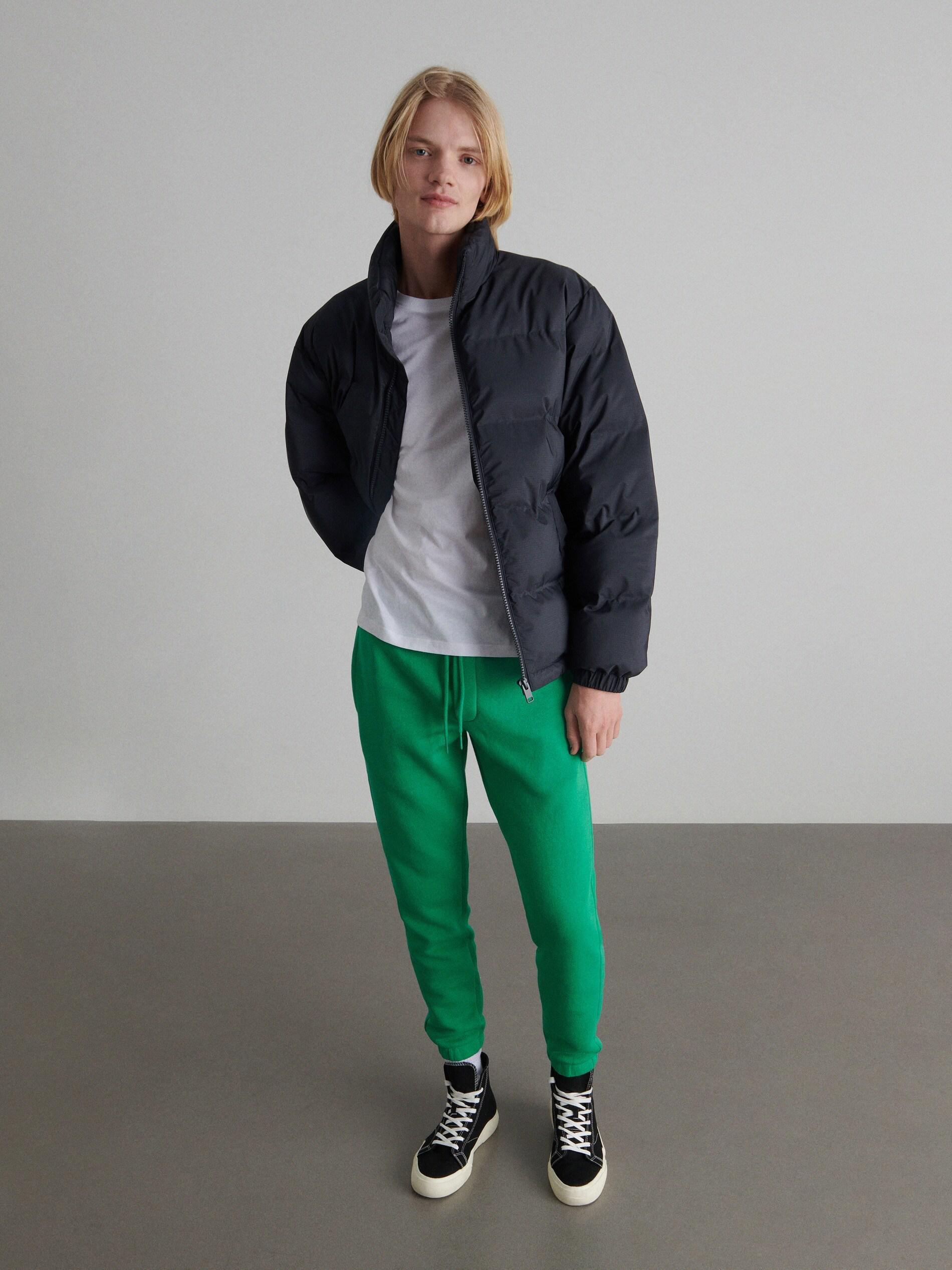 Green Slim Sweatpants, , large image number 1