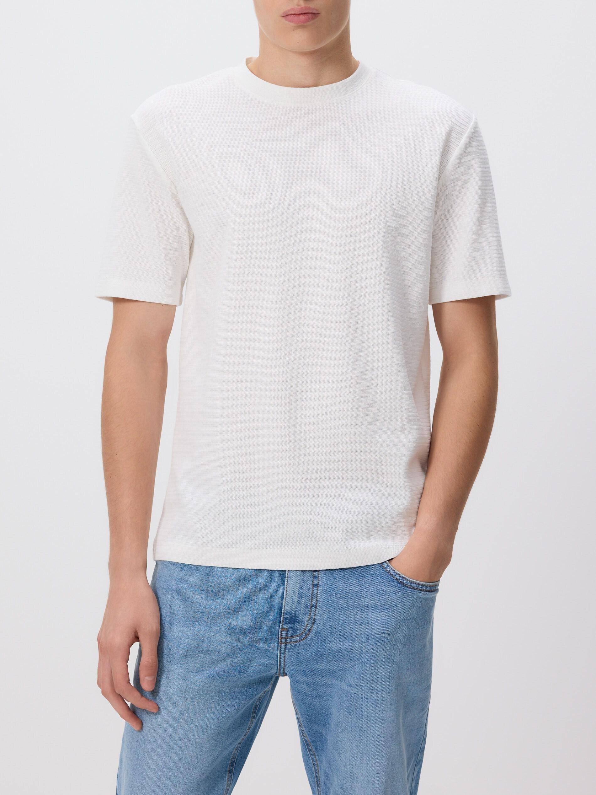 CREAM Comfort fit structural fabric T-shirt, Ivory, large image number 0