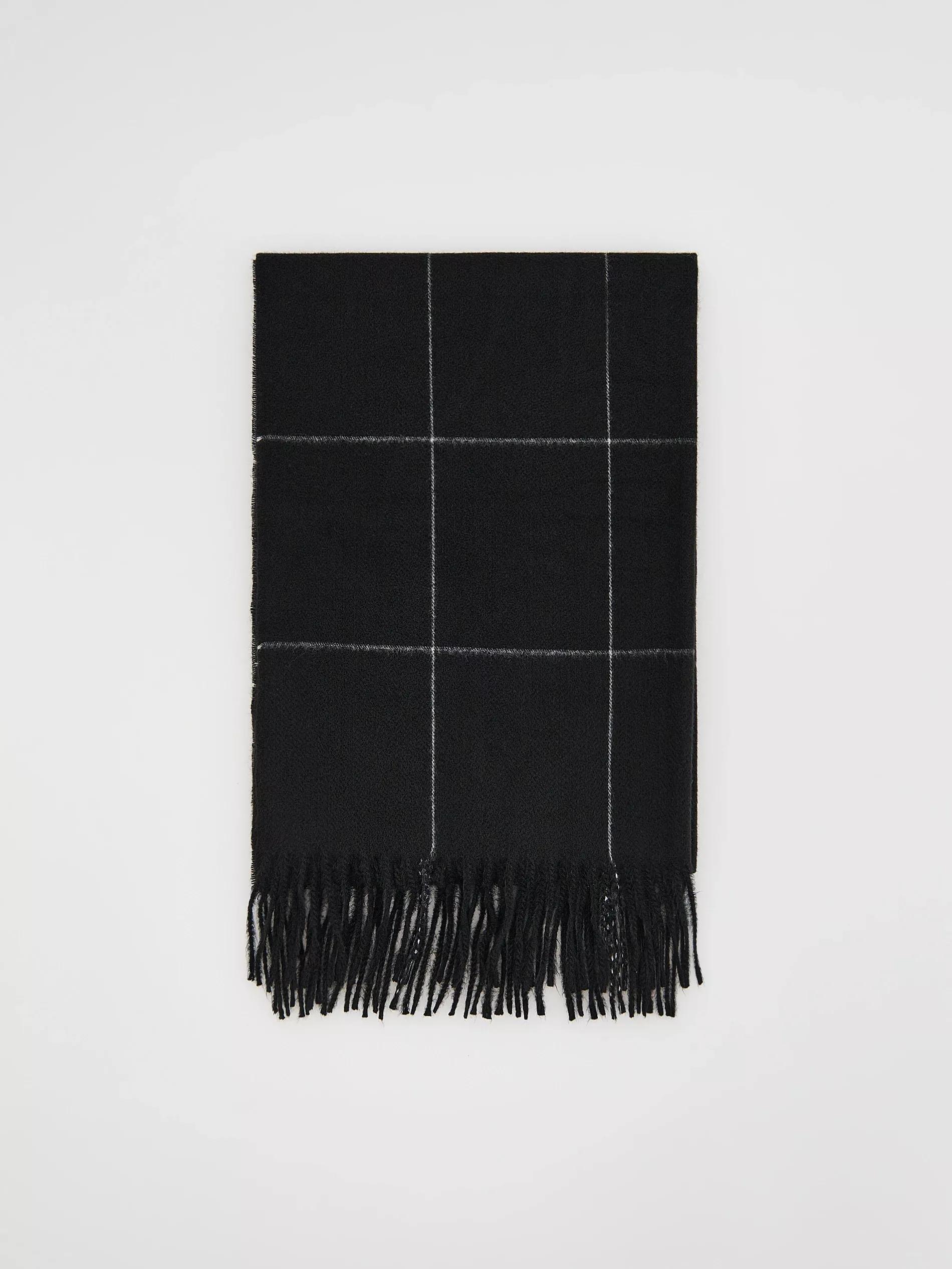 Black Viscose Blend Scarf, Black, large image number 0