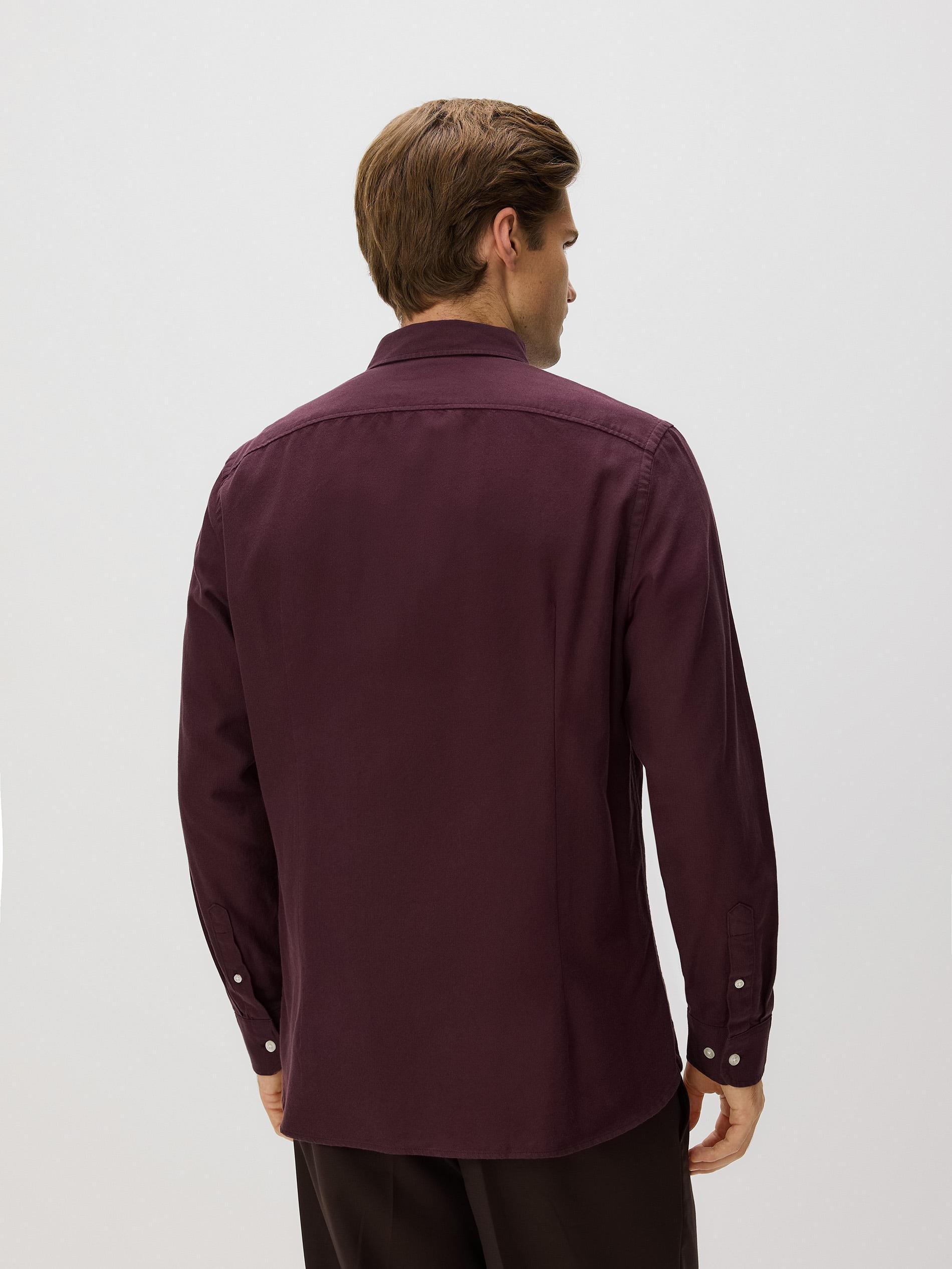 Maroon Slim Fit Cotton Rich Shirt, Burgundy, large image number 2