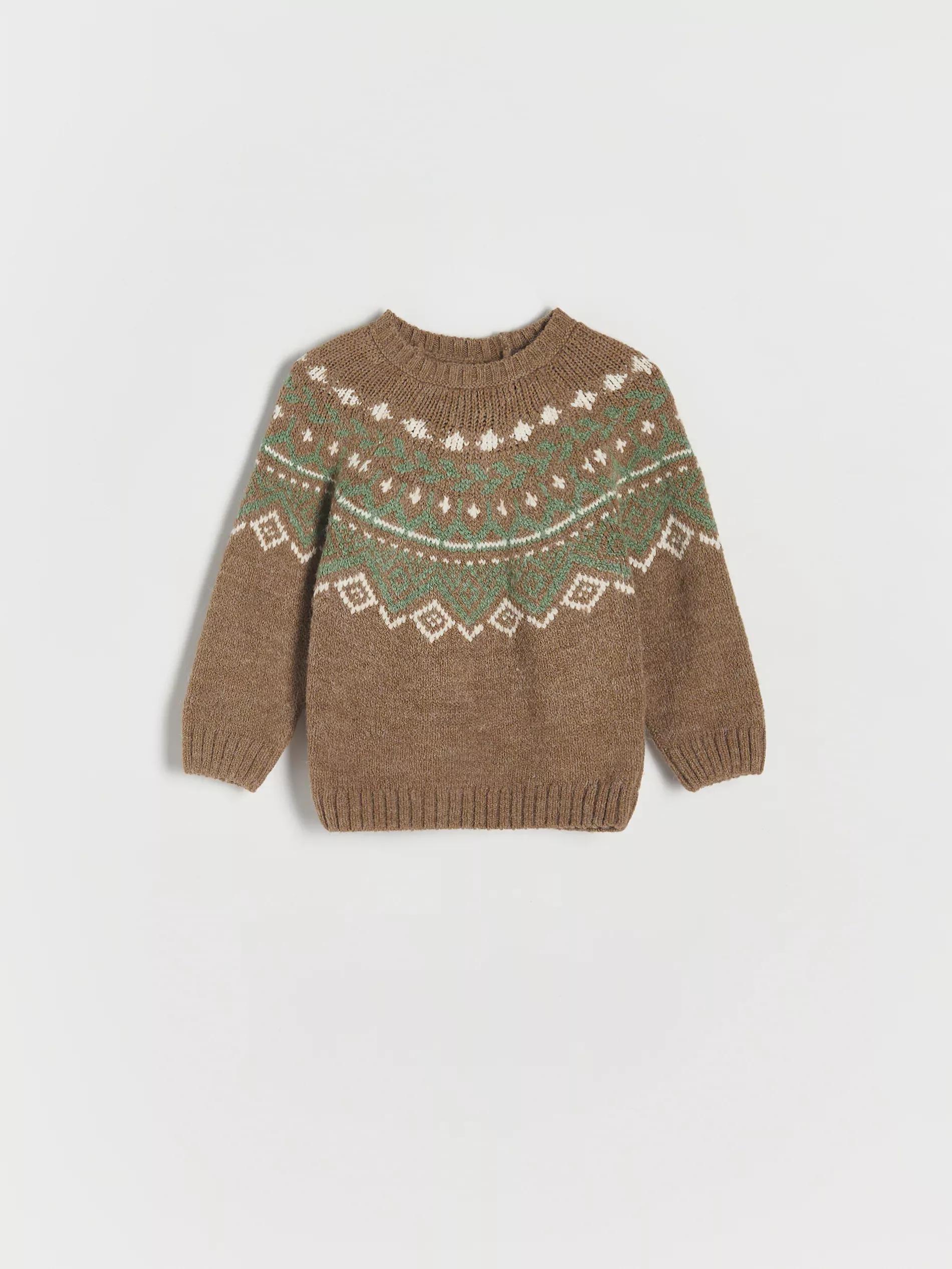 Brown Patterned Sweater, , large image number 3