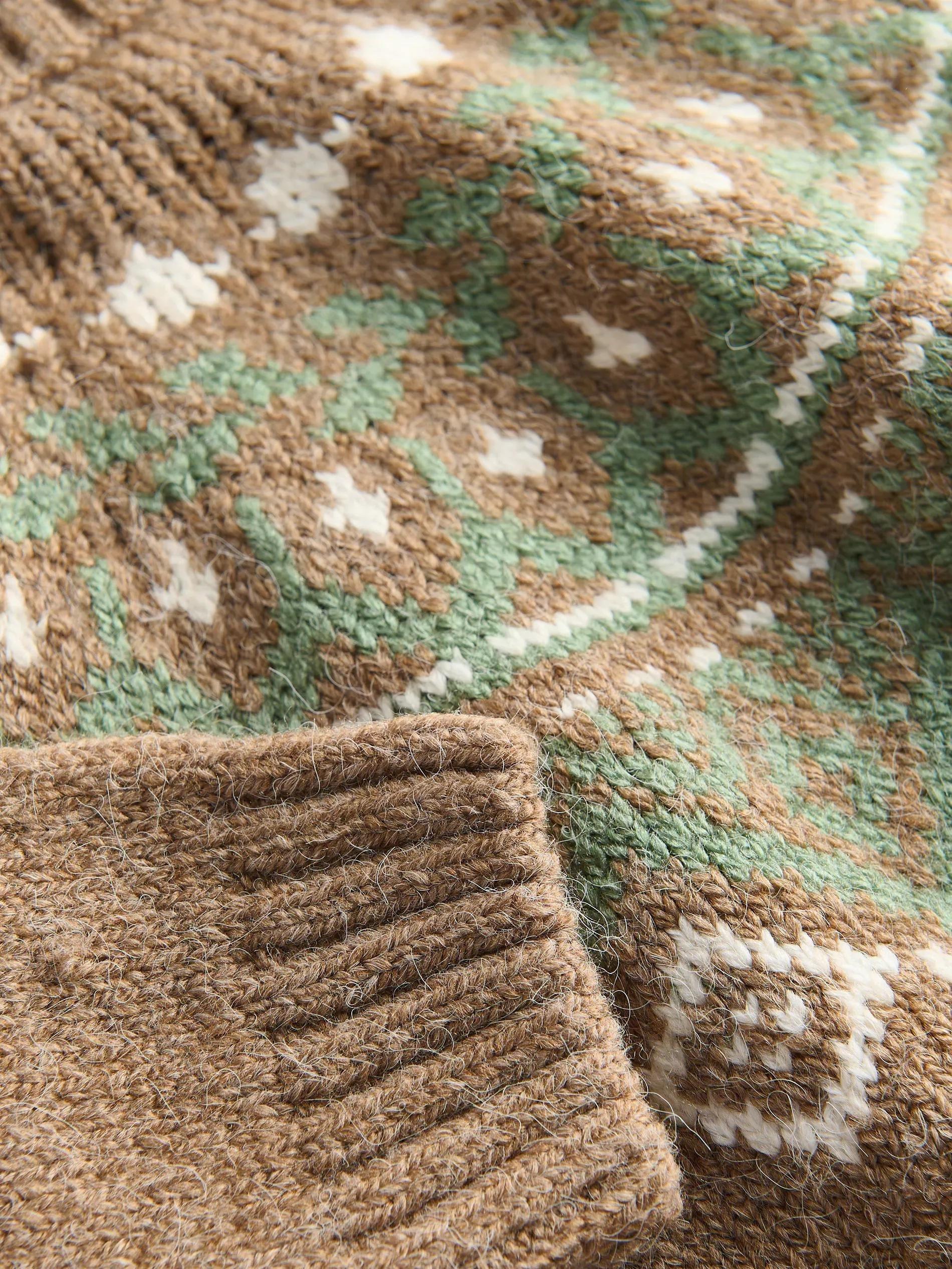 Brown Patterned Sweater, , large image number 5