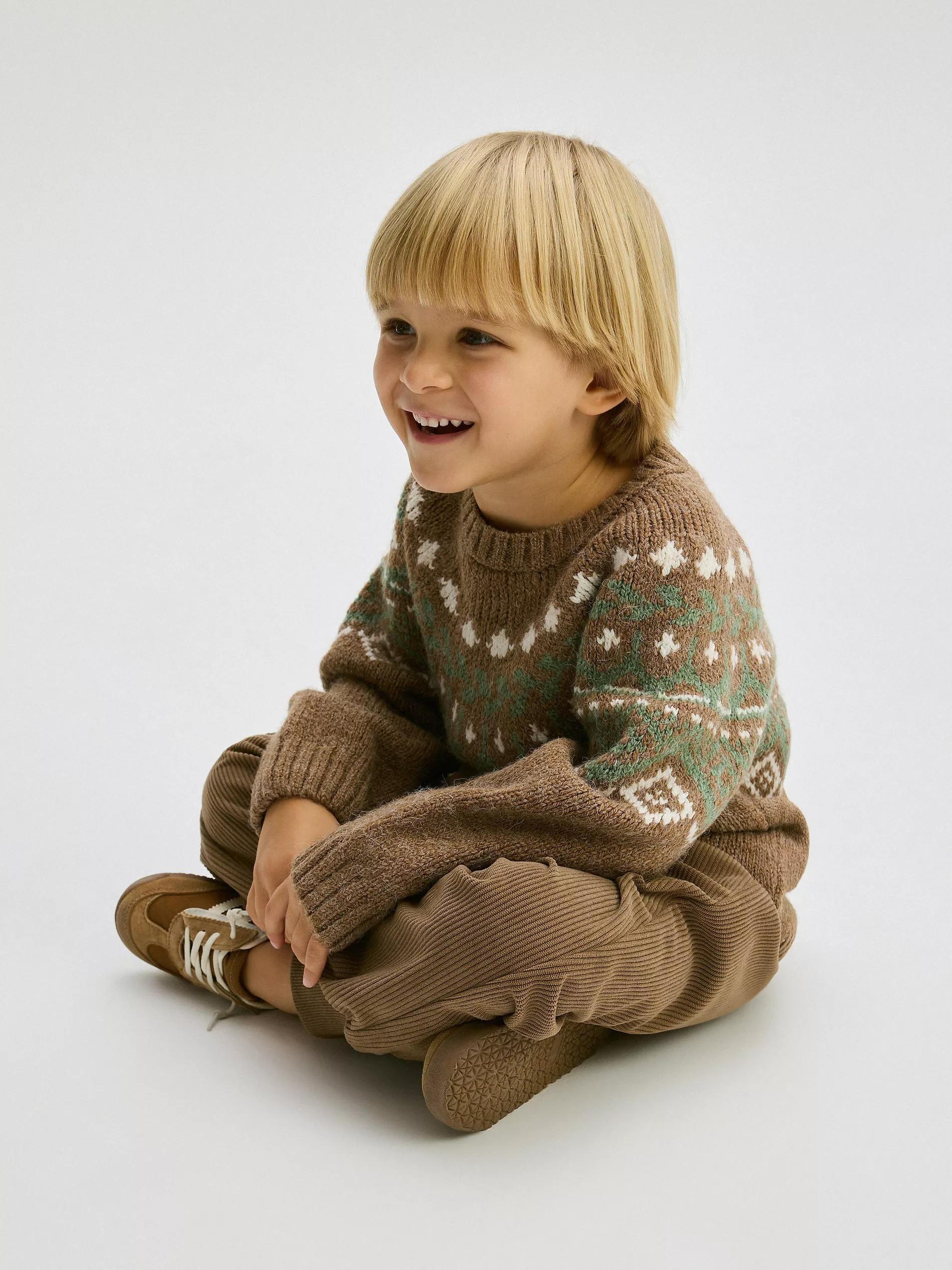 Brown Patterned Sweater, , large image number 7