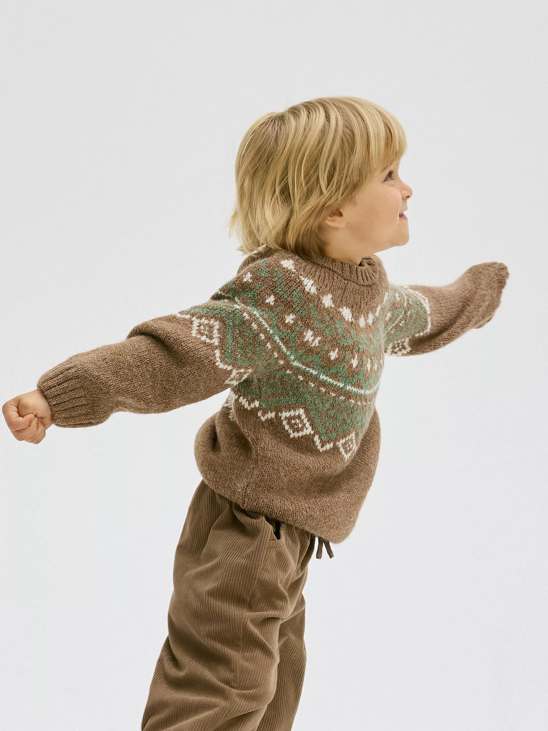 Brown Patterned Sweater, , large image number 9