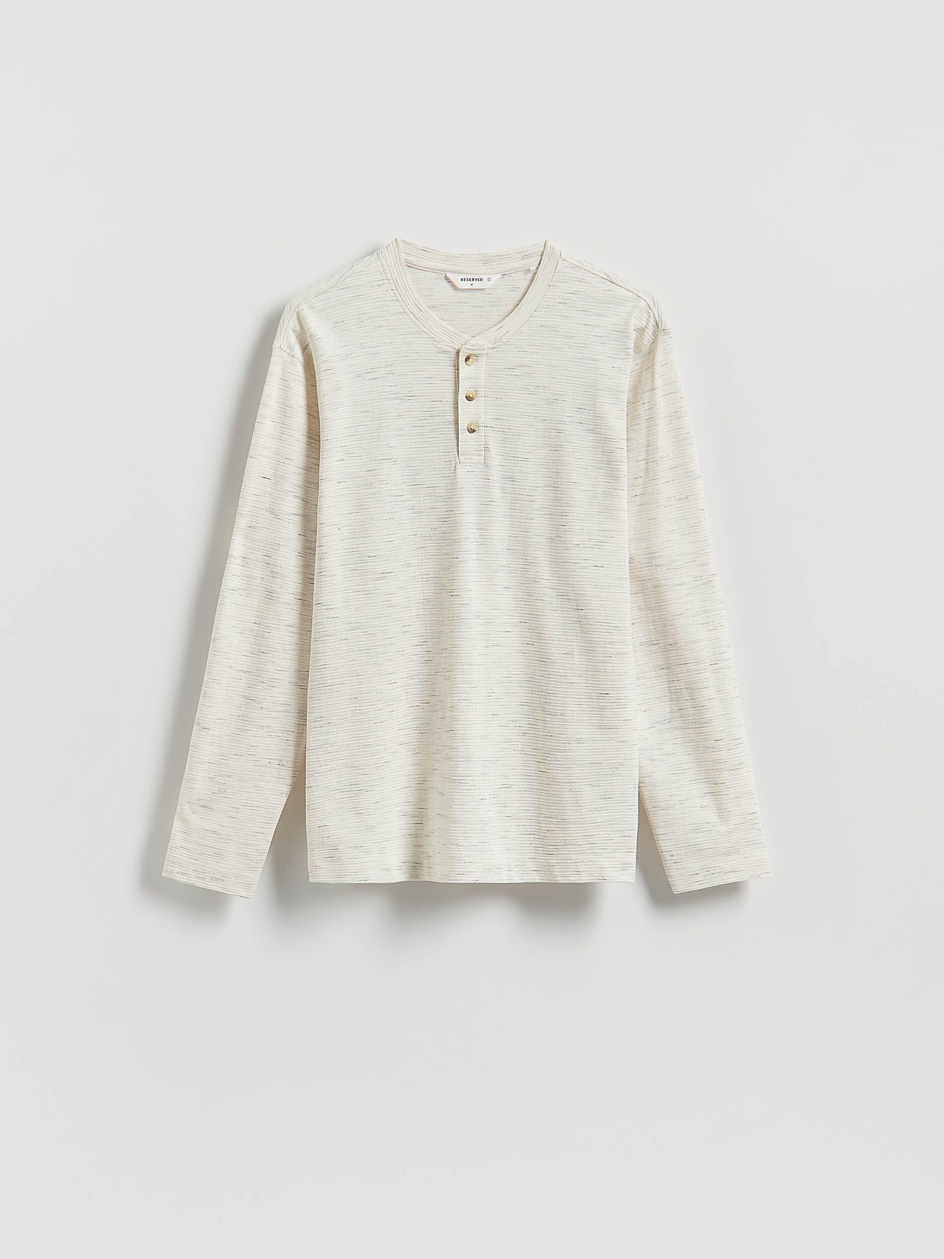 Beige Cotton Long Sleeve T-Shirt, Beige, large image number 4