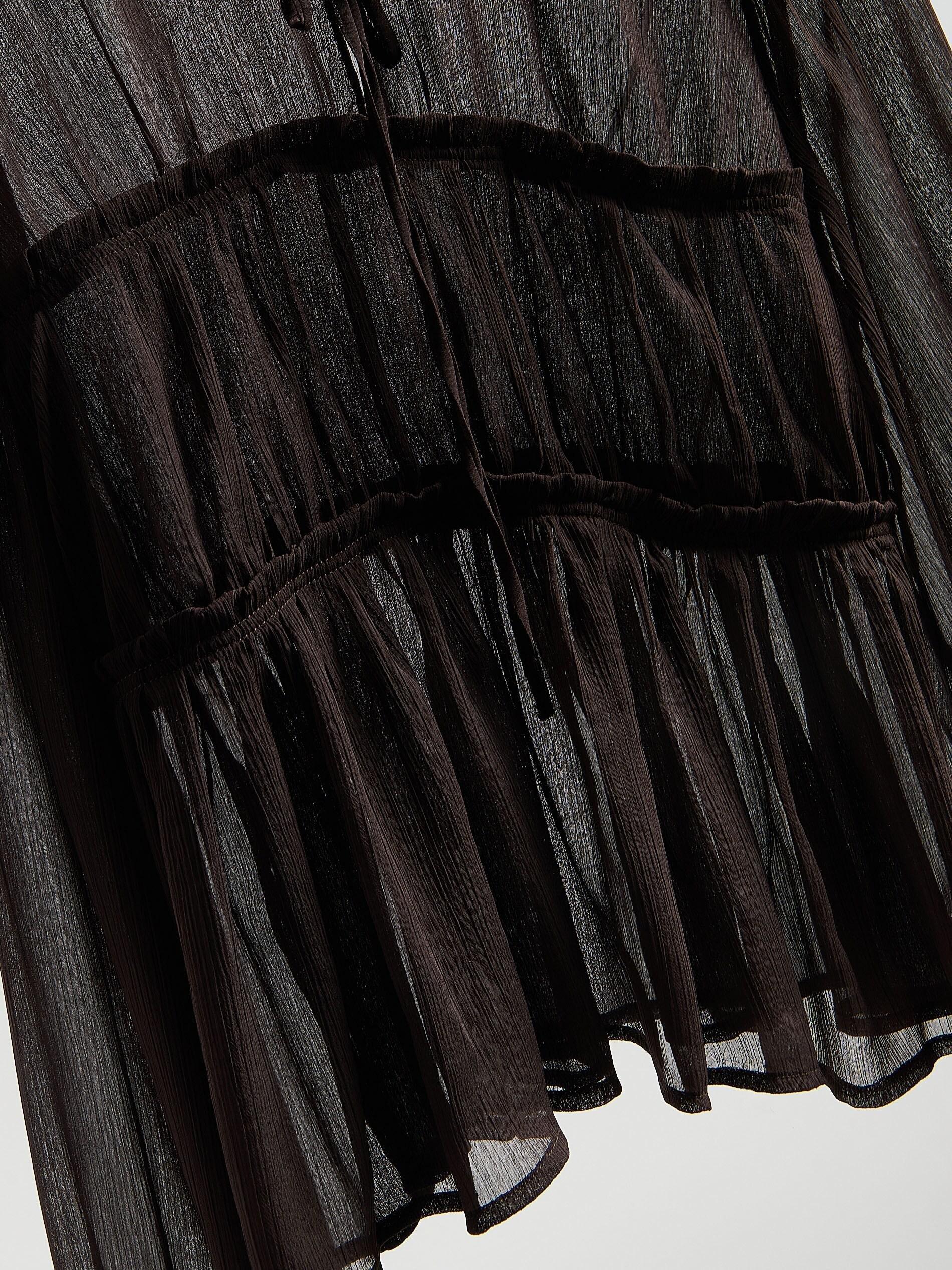 DARK BROWN Chiffon blouse with collar, Brown, large image number 5