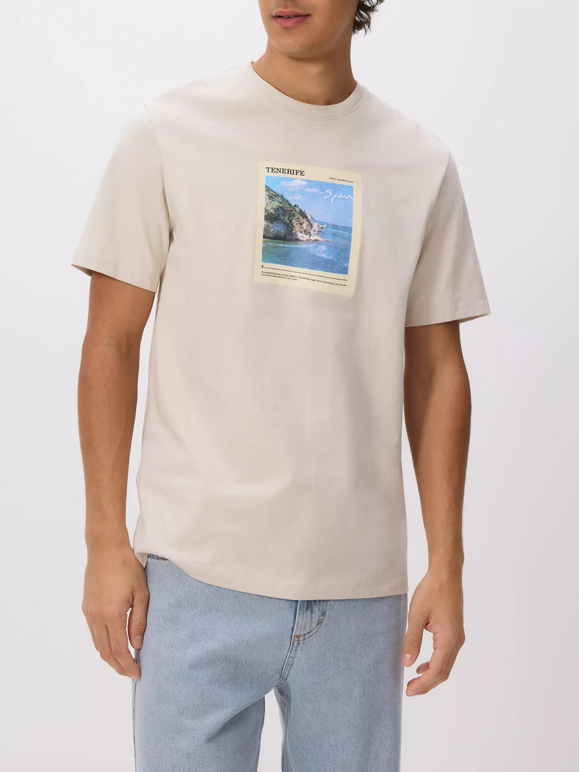 Beige Regular Fit Printed T-Shirt, Beige, large image number 2