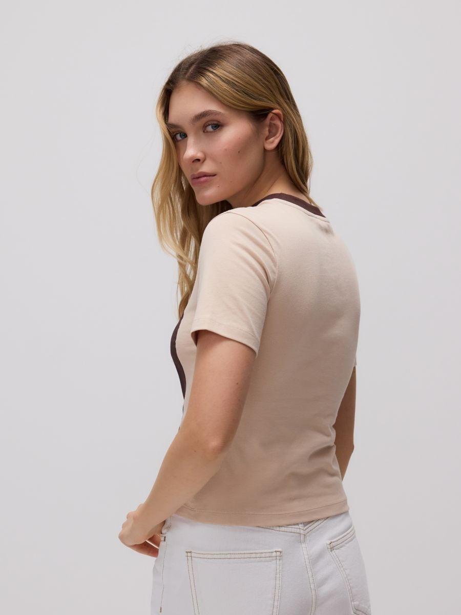 Beige Printed T-Shirt, , large image number 2