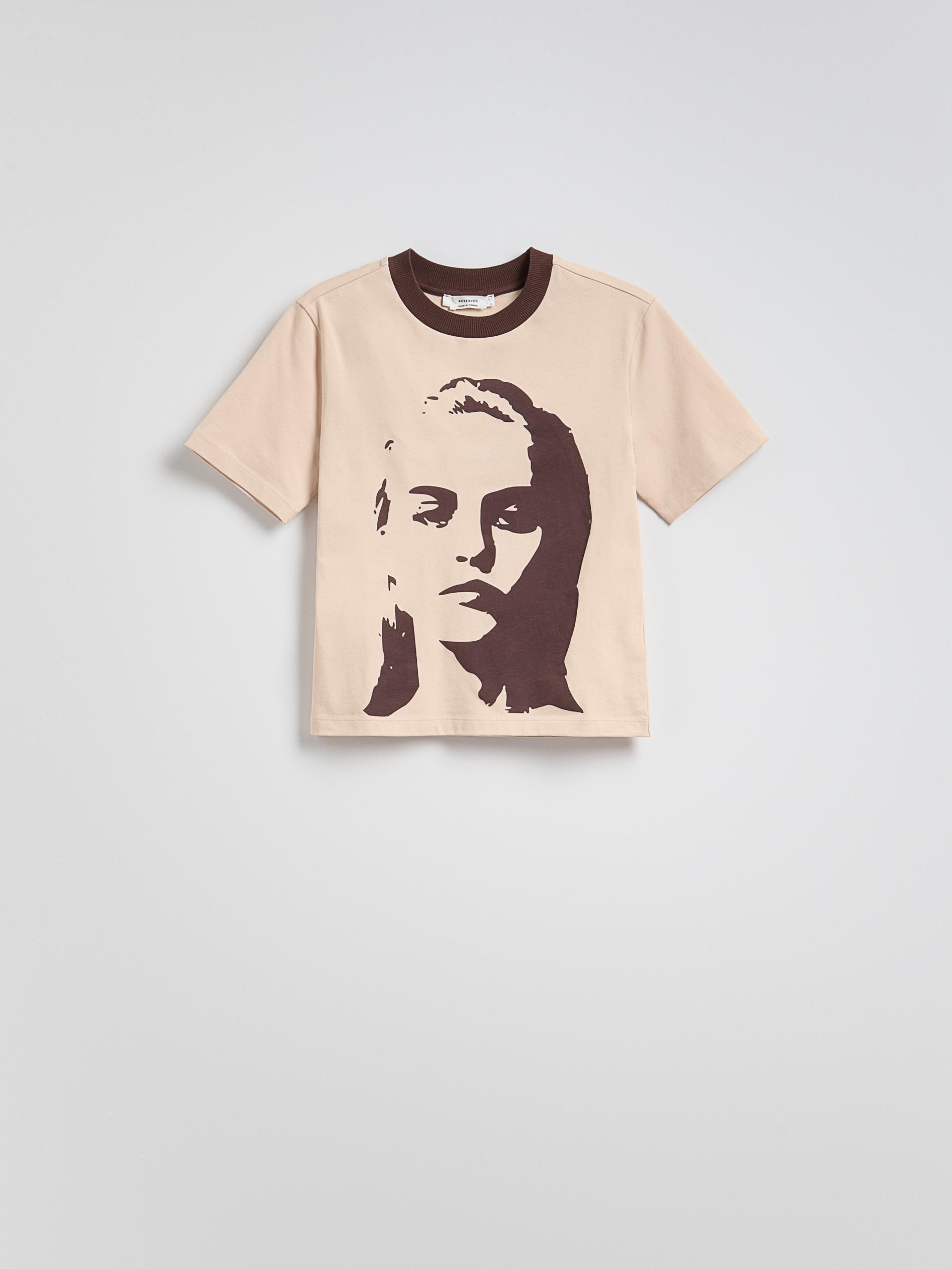 Beige Printed T-Shirt, Beige, large image number 5