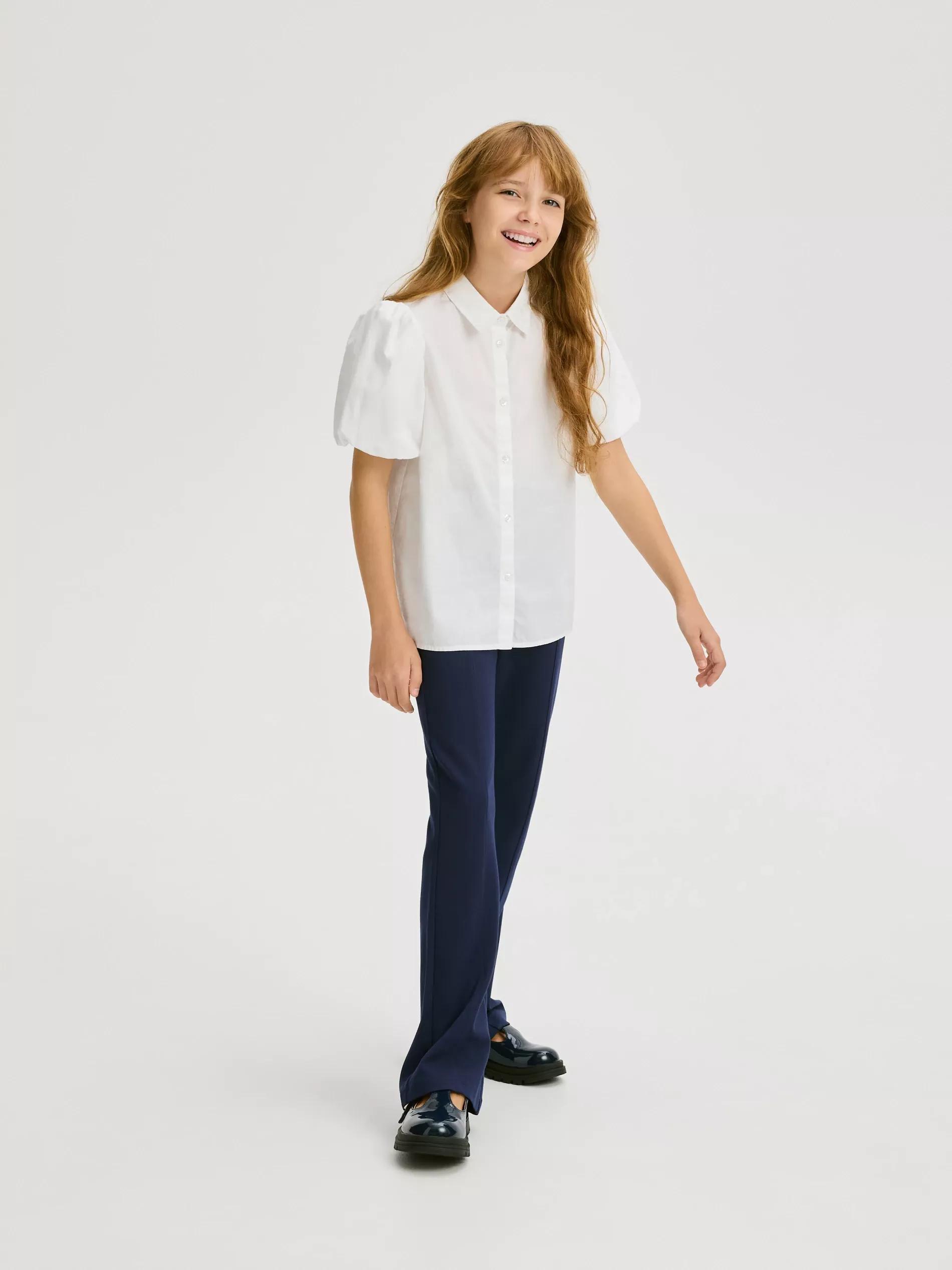 White White Puff Sleeve Shirt, , large image number 2