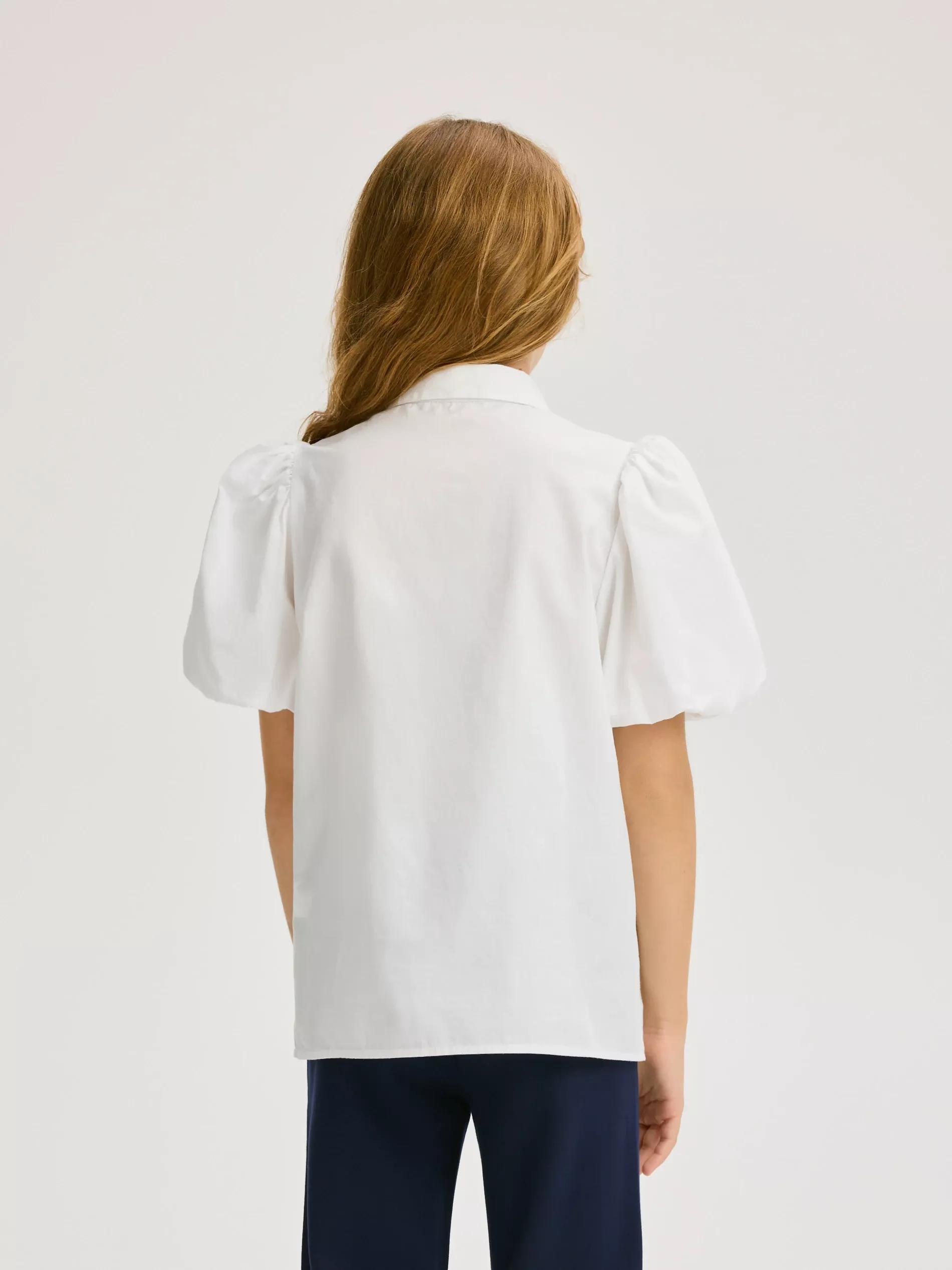 White White Puff Sleeve Shirt, , large image number 5