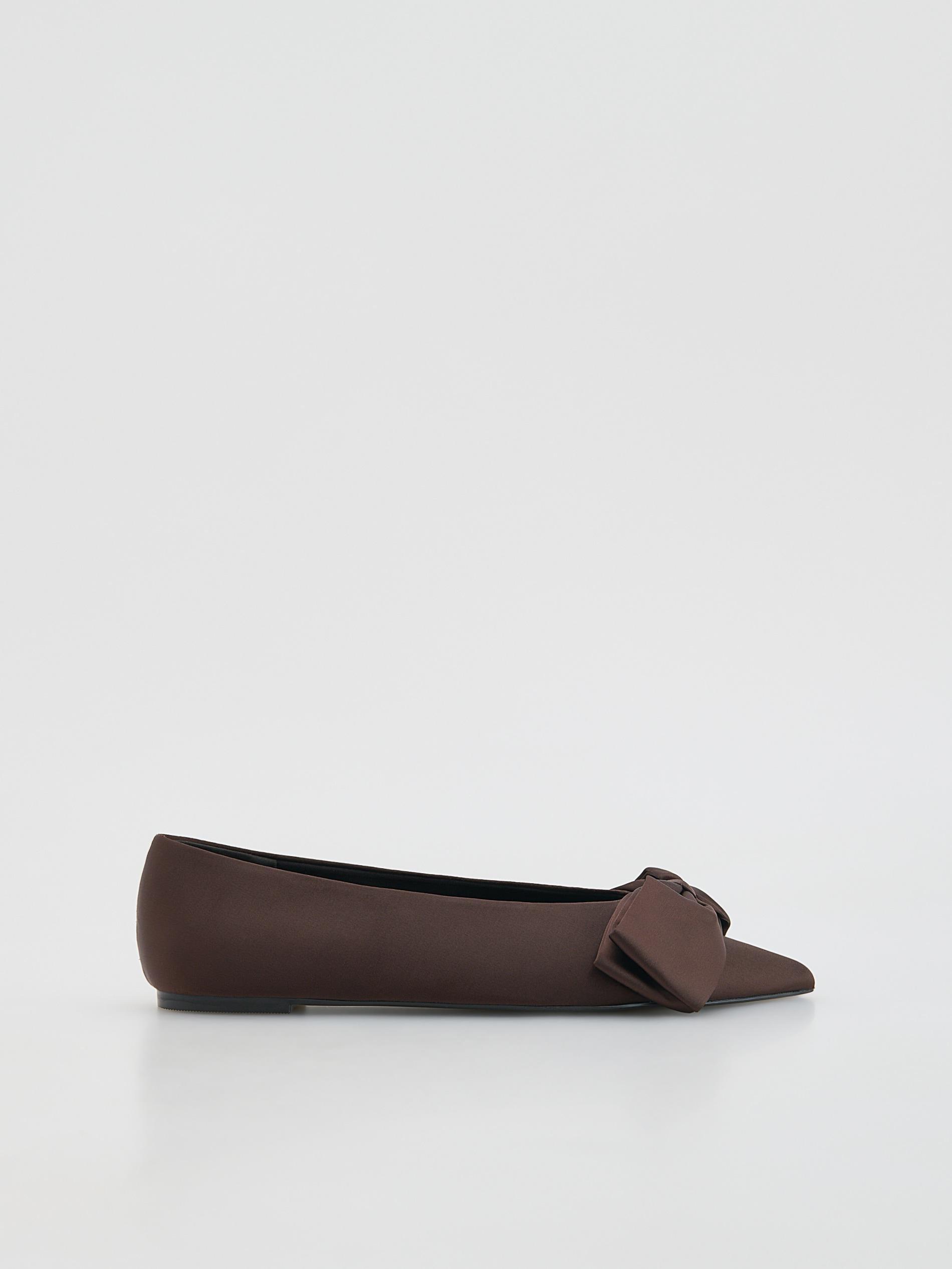 Brown Ballerinas With Bow Detail, Brown, large image number 0