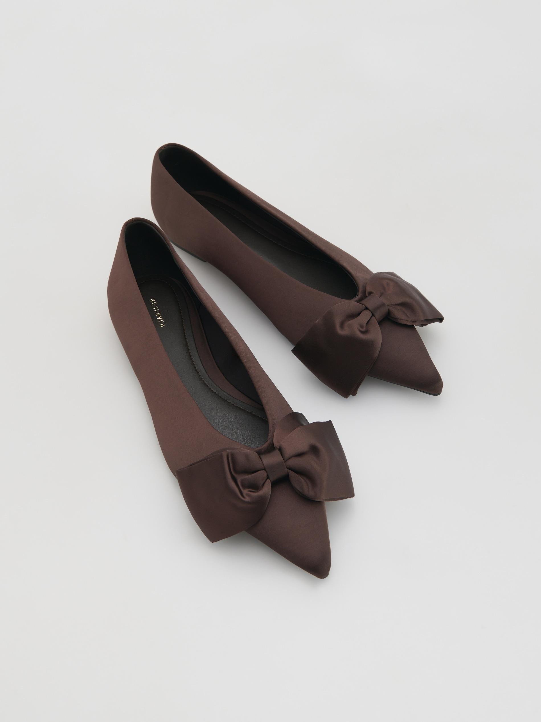Brown Ballerinas With Bow Detail, Brown, large image number 1