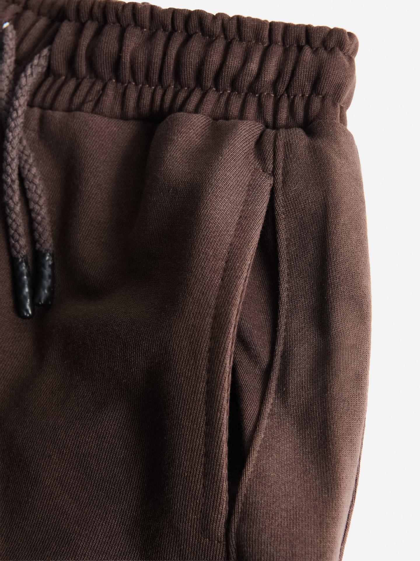 Brown Cotton Barrel Trousers, Brown, medium