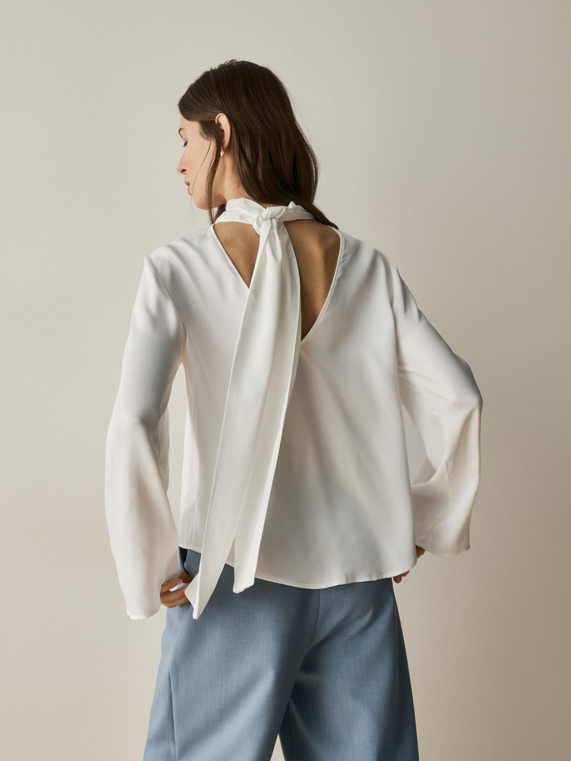 Cream Viscose Blouse, Ivory, large image number 2
